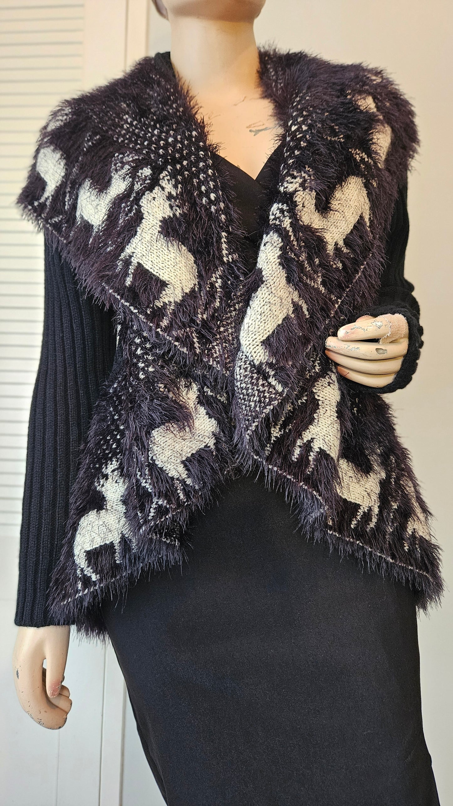 Cardi - Knitted Coat - ruffled Coat -Preloved Cardigan
