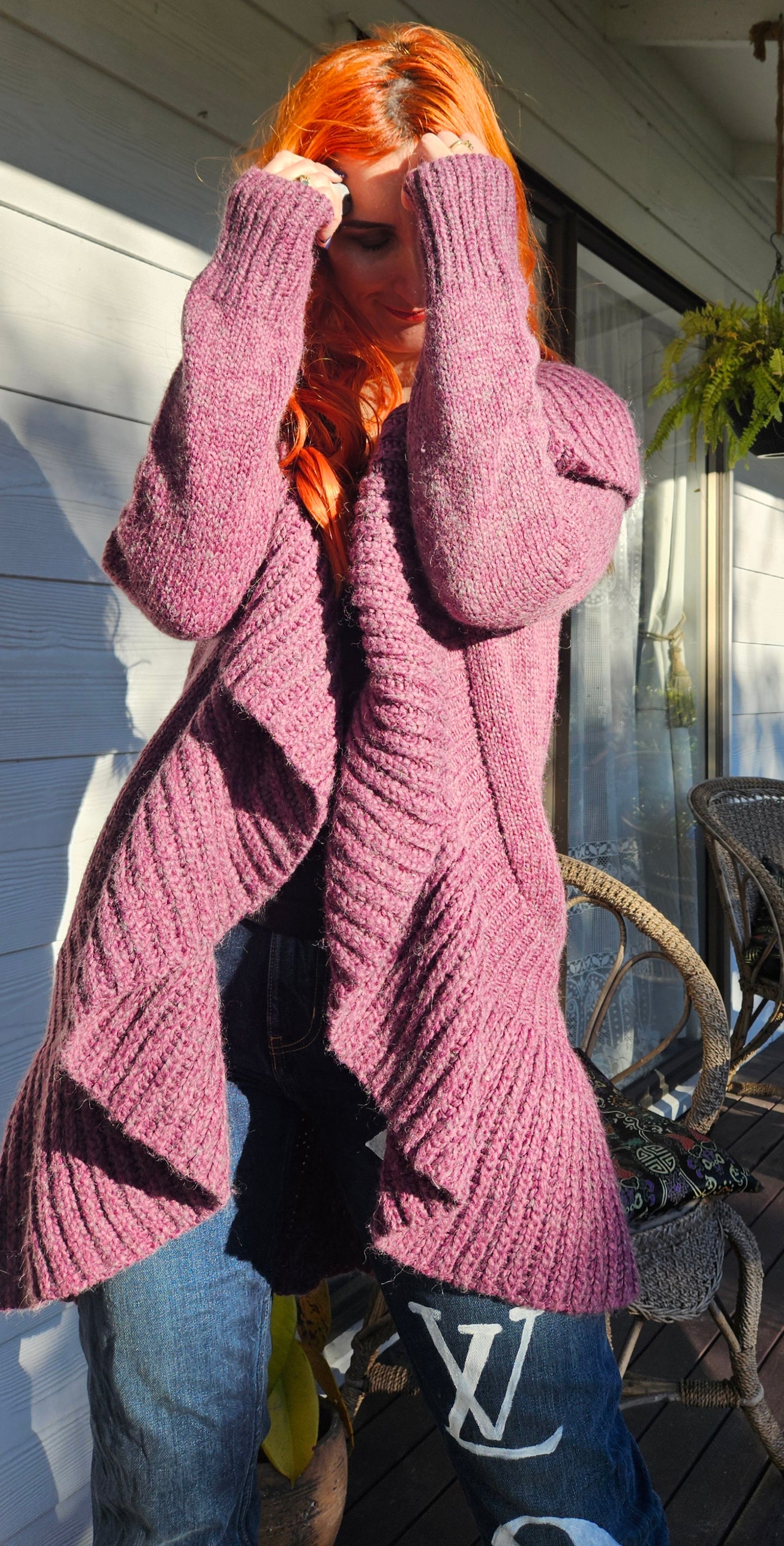 Esprit Cardi - Knitted Coat - ruffled Coat -Preloved Cardigan