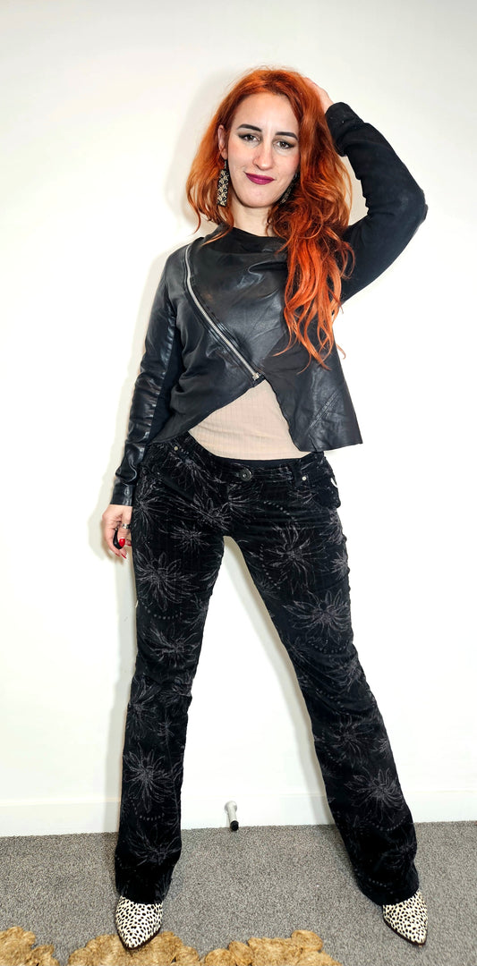 Unique used pants. Versace Flared Trousers. Striking Graphics, Size 40, Made in New Zealand!