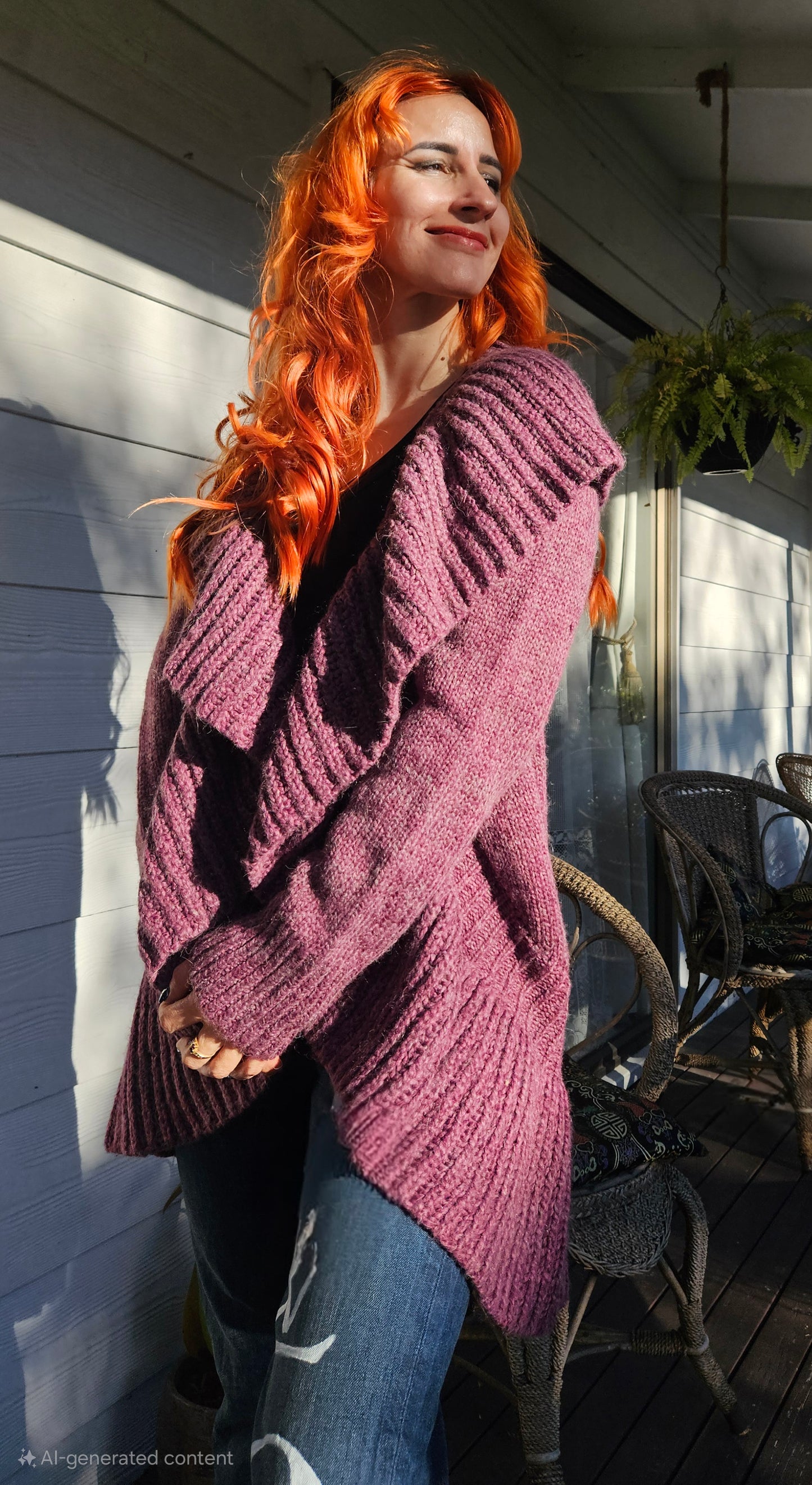 Esprit Cardi - Knitted Coat - ruffled Coat -Preloved Cardigan