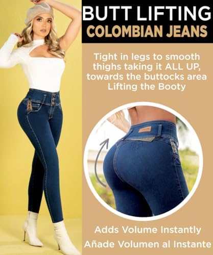 Colombian Skinny Pants Women size 14. Lift bottom Blue Denim Jeans