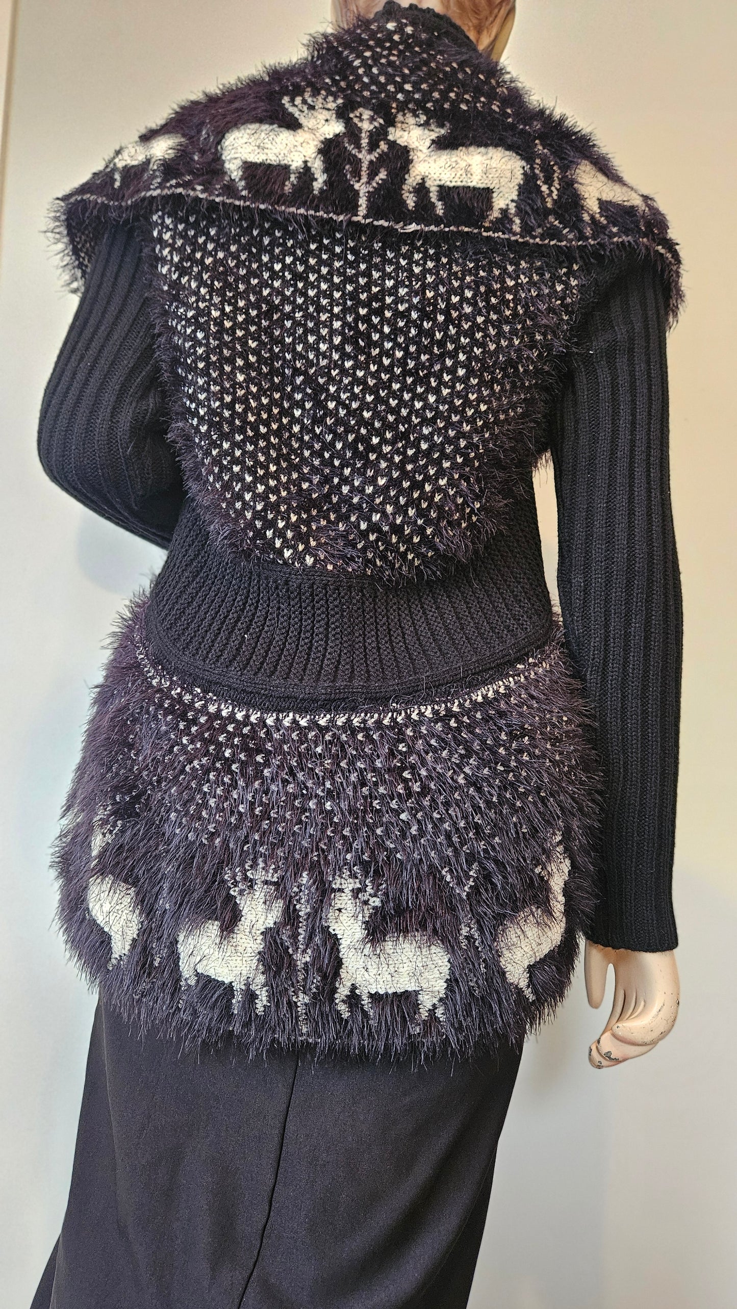 Cardi - Knitted Coat - ruffled Coat -Preloved Cardigan