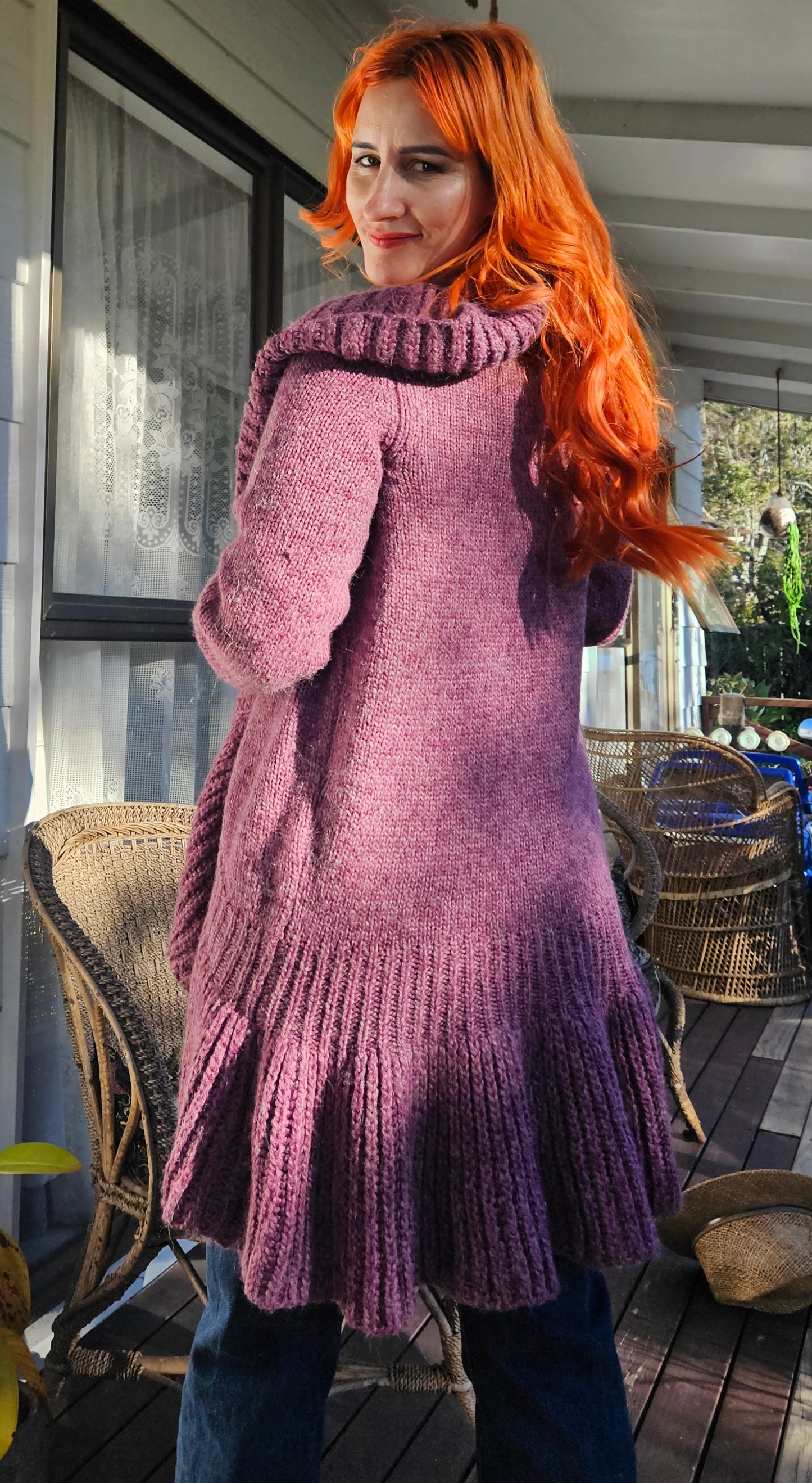 Esprit Cardi - Knitted Coat - ruffled Coat -Preloved Cardigan