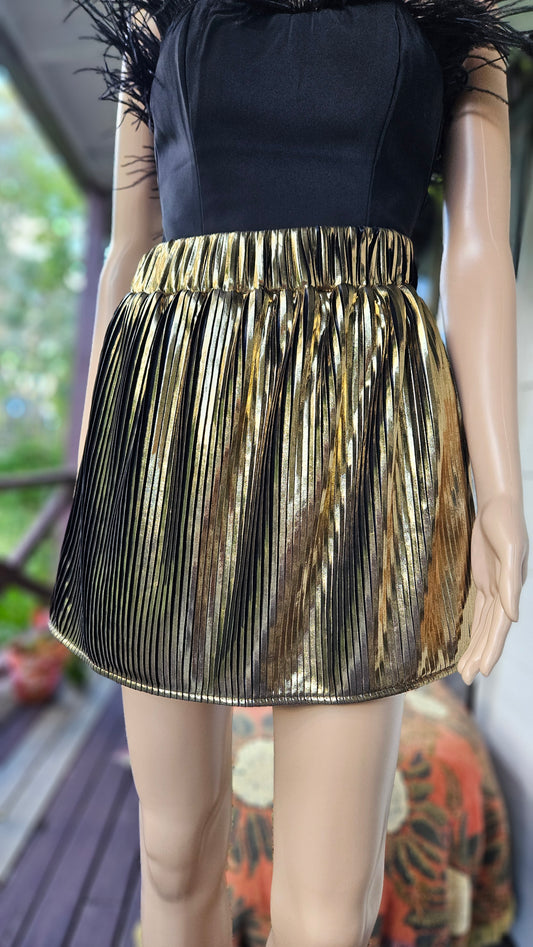Lovely Gold Metallic Skirt - Pre-loved Skirt