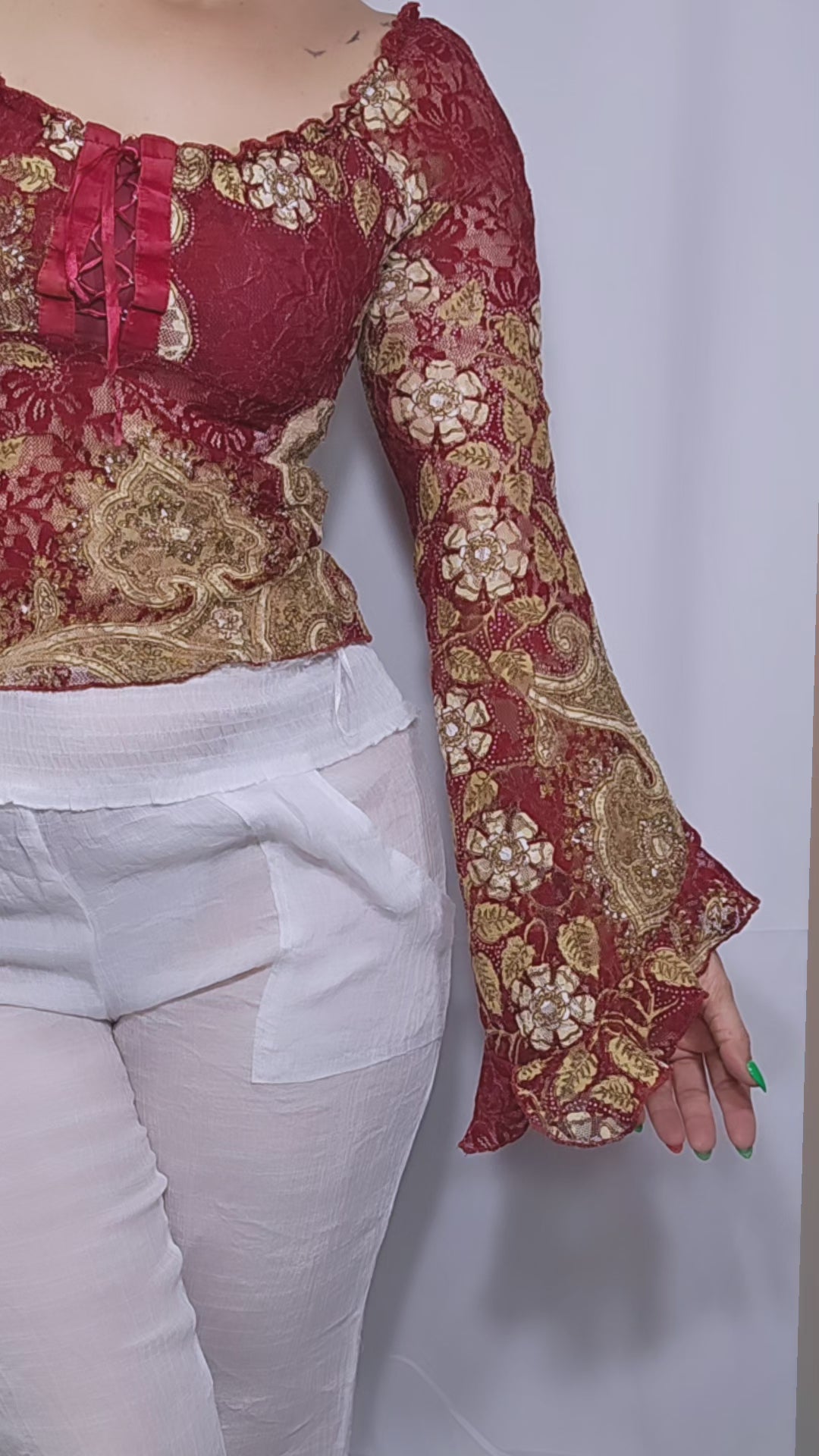 Vintage Bell Sleeves Lace Top