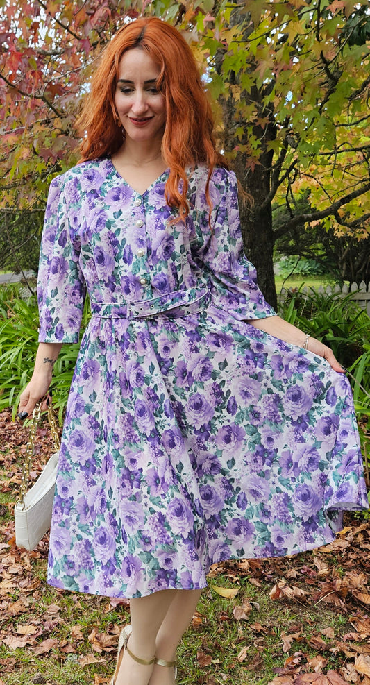 Vintage Dress. Floral California Dress