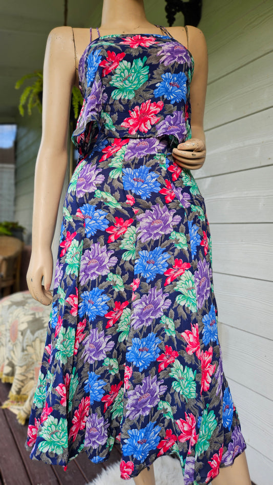 Vintage Floral Dress. Made in New Zealand
