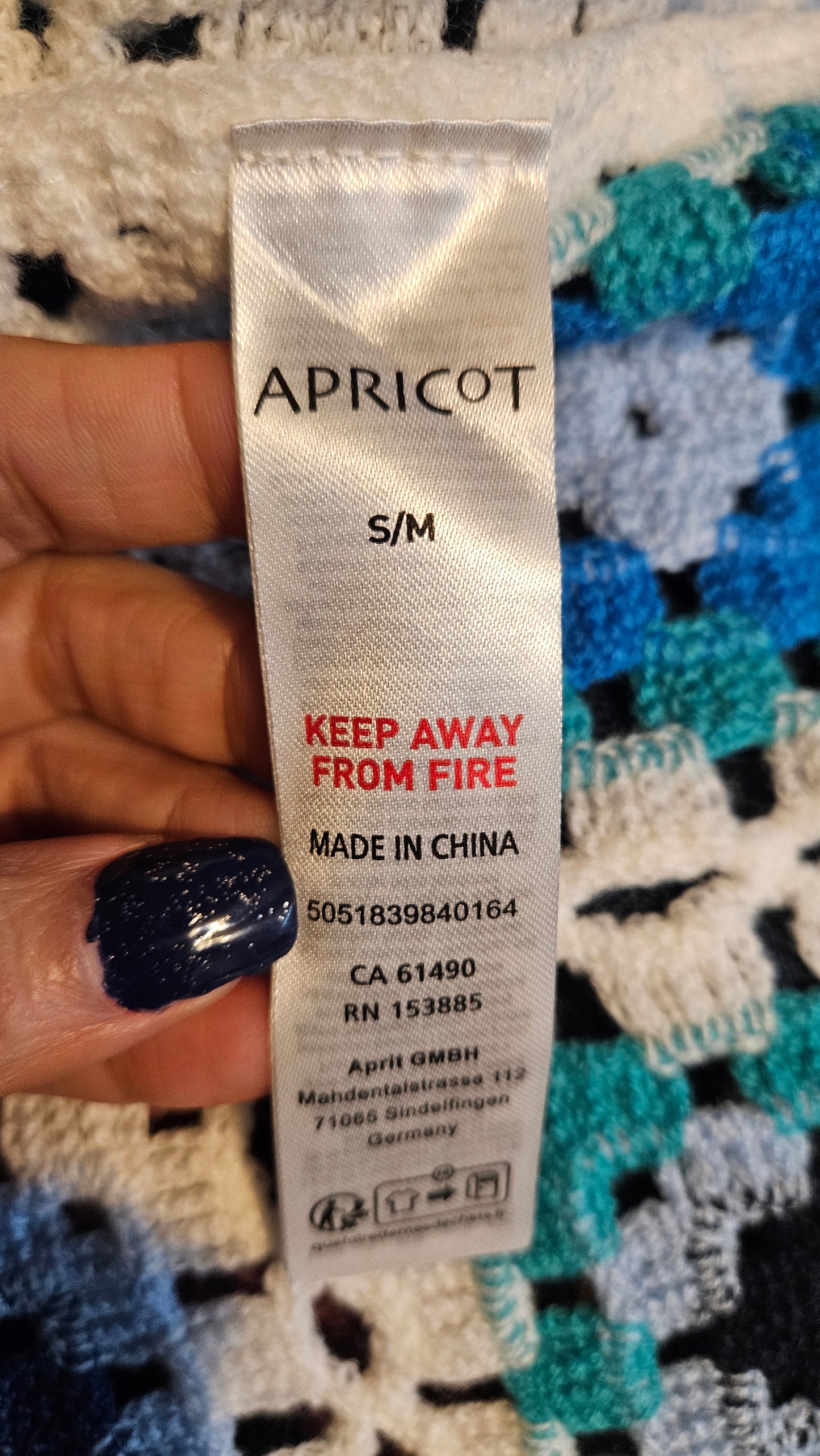 Blue and White Patterned Crochet Cardigan- Preloved Cardigan