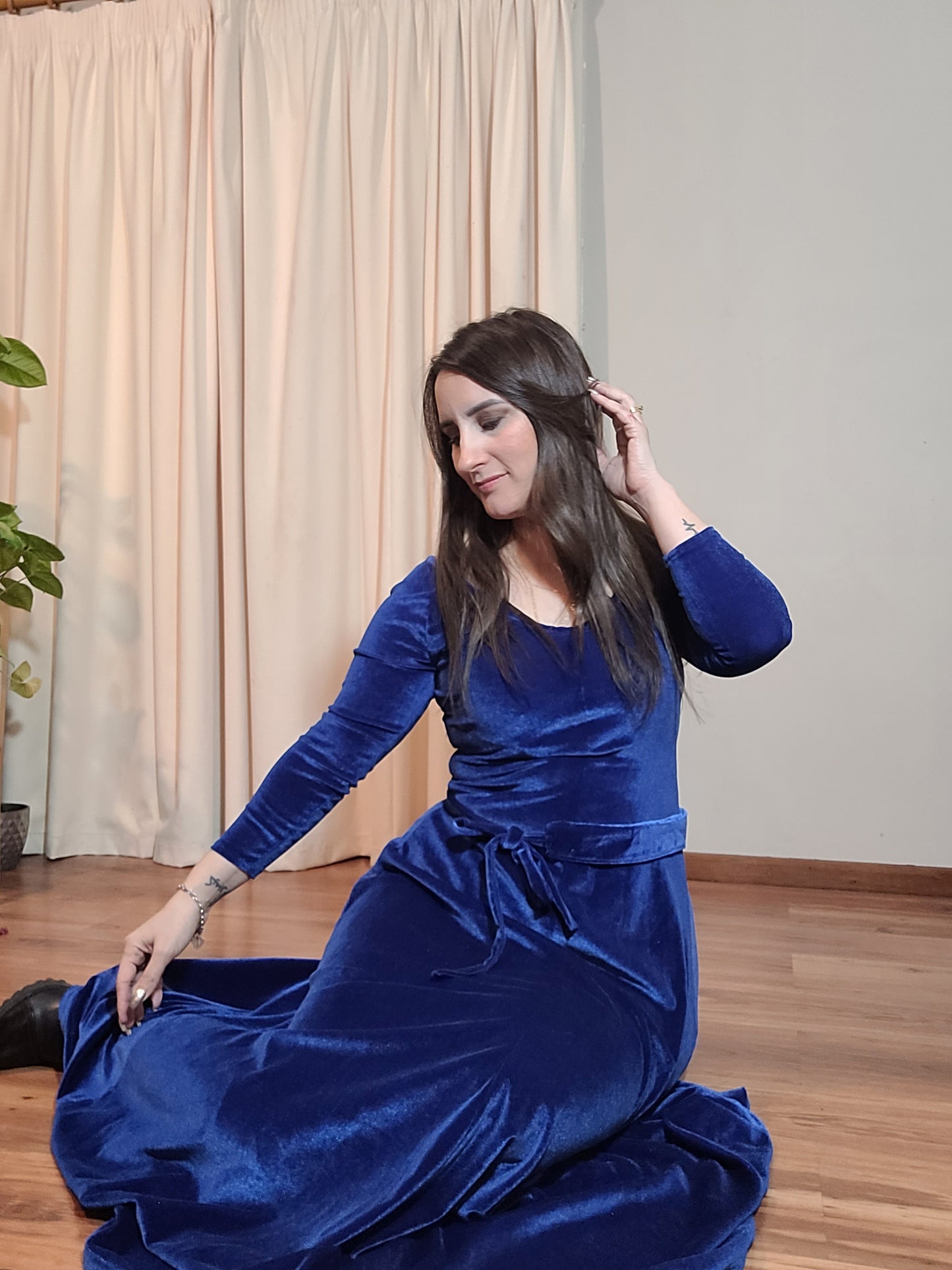 Long dress - Preloved Dress - Vintage Dress Handmade Velvet Dress