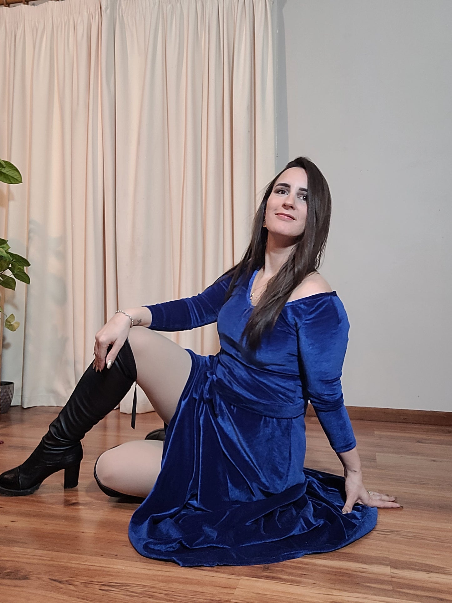 Long dress - Preloved Dress - Vintage Dress Handmade Velvet Dress