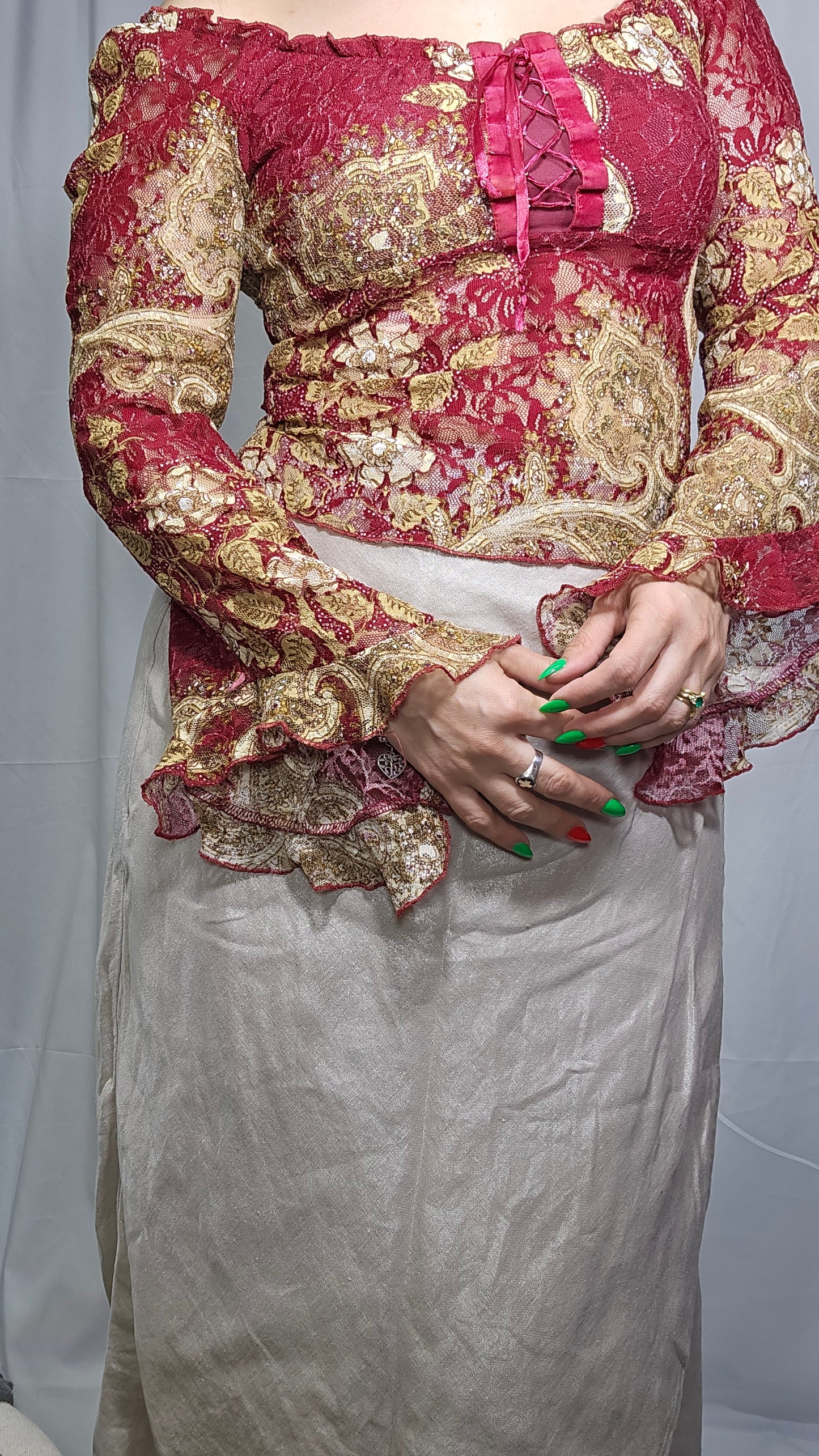 Vintage Bell Sleeves Lace Top