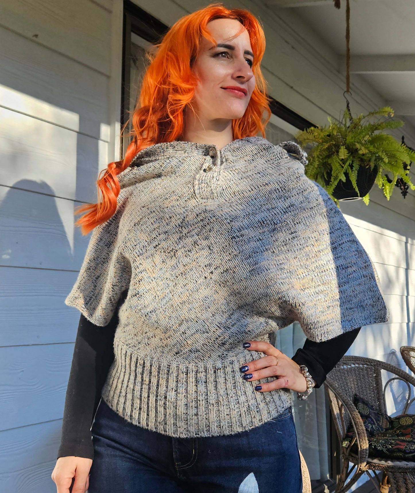 Lovely poncho - knit Poncho top style