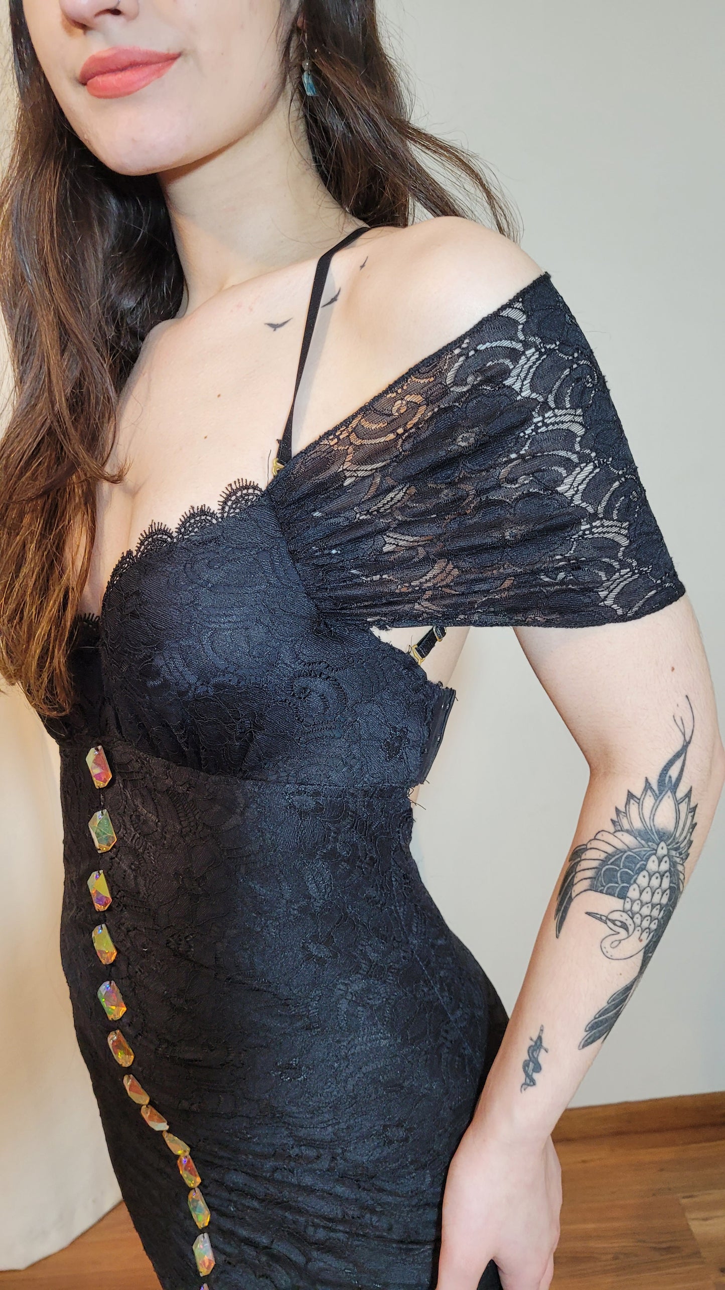 Stunning Vintage dress Evening Mermaid Lace Dress.