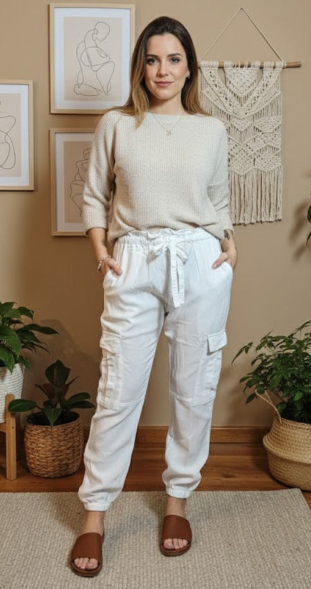 white pants preloved condition, seed brand, super cute! size small available online