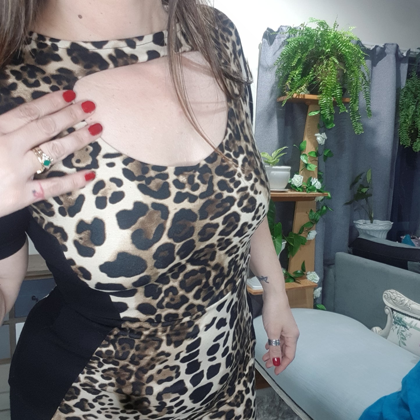 Pegged dress - Animal print dress