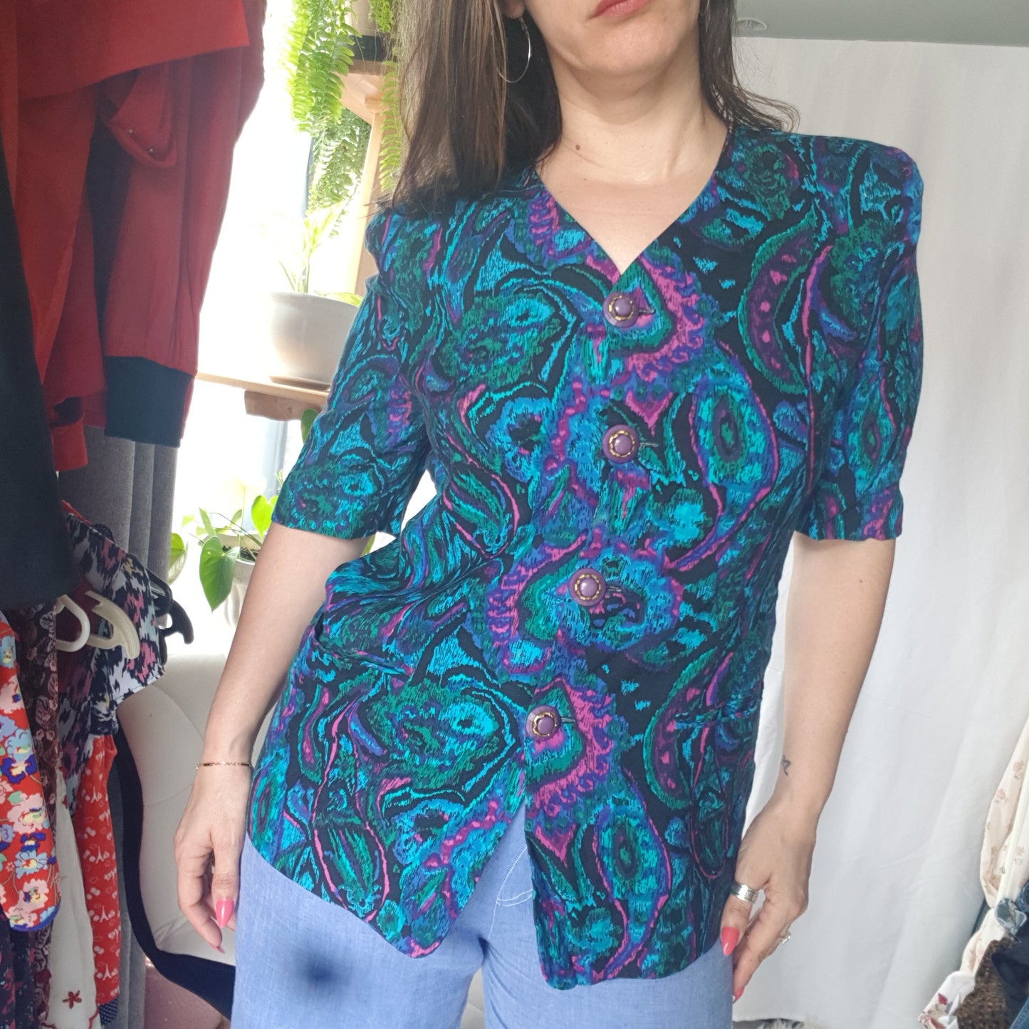 Vintage Top-Jacket with Shoulder Pads - Preloved shirt