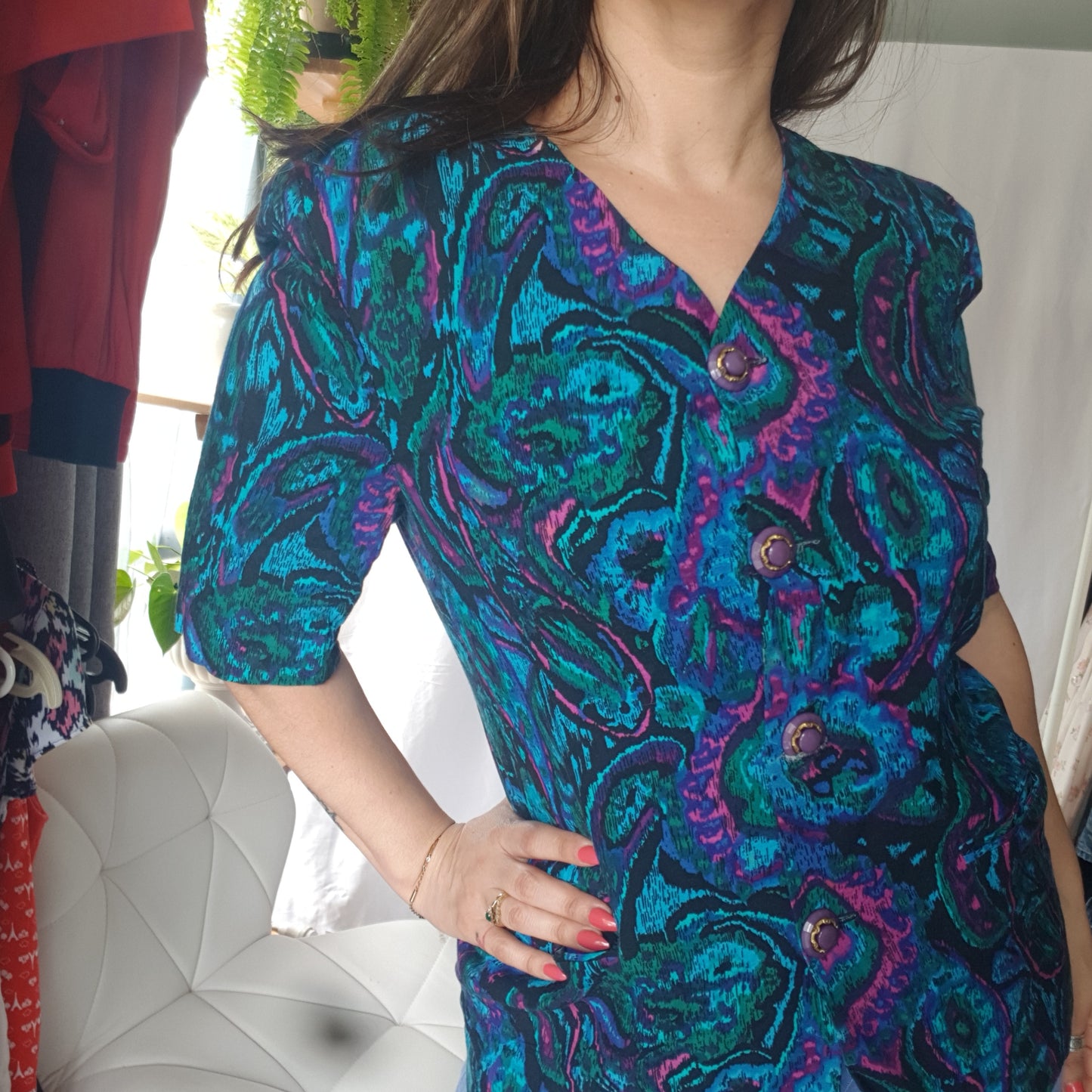 Vintage Top-Jacket with Shoulder Pads - Preloved shirt
