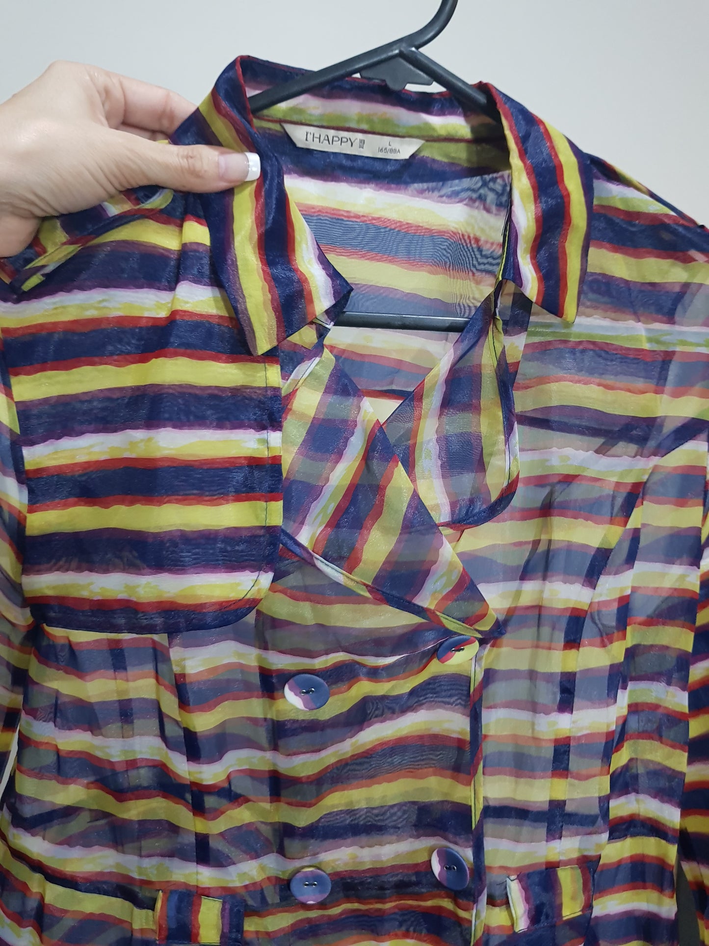 Multicolored See-through Jacket Light Preloved Jacket