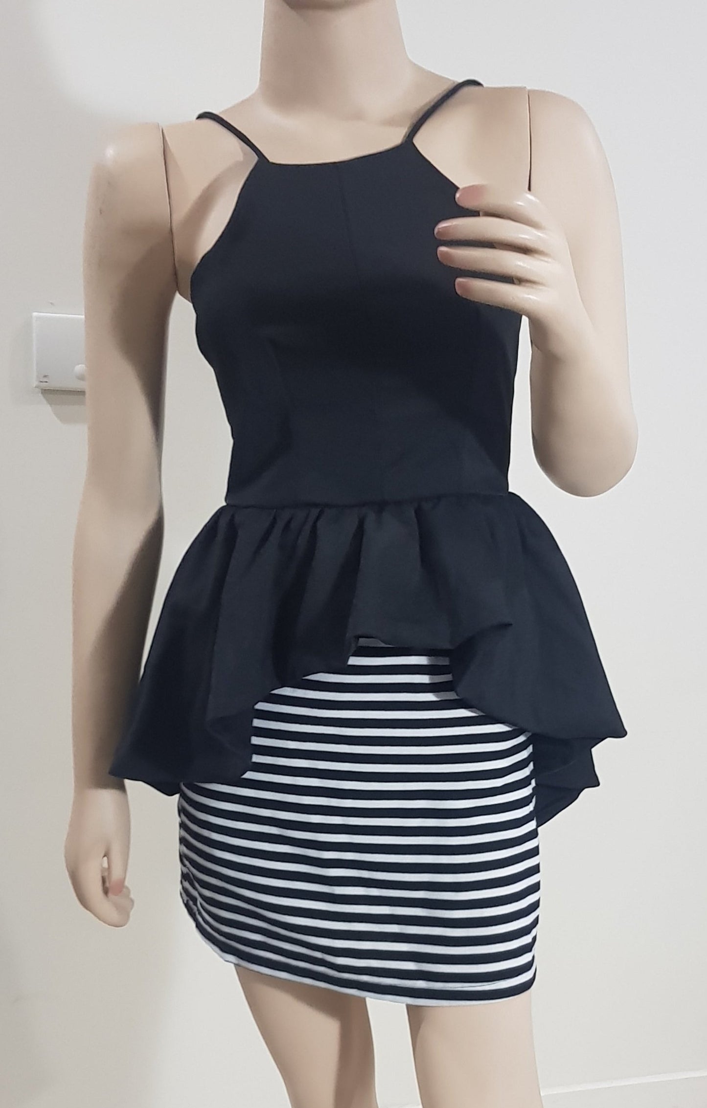 black dress peplum dress in preloved condition