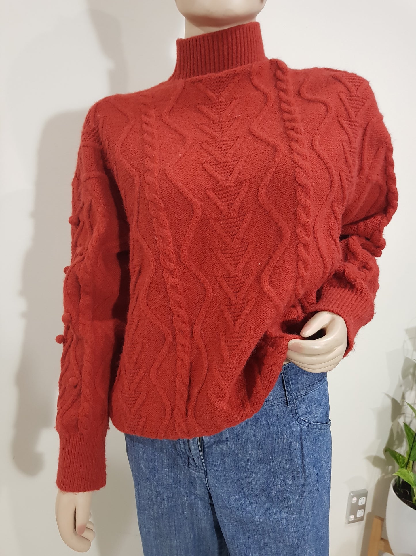 Cable Knit Sweater - Turtle Neck Knit Top - Preloved Pullovers