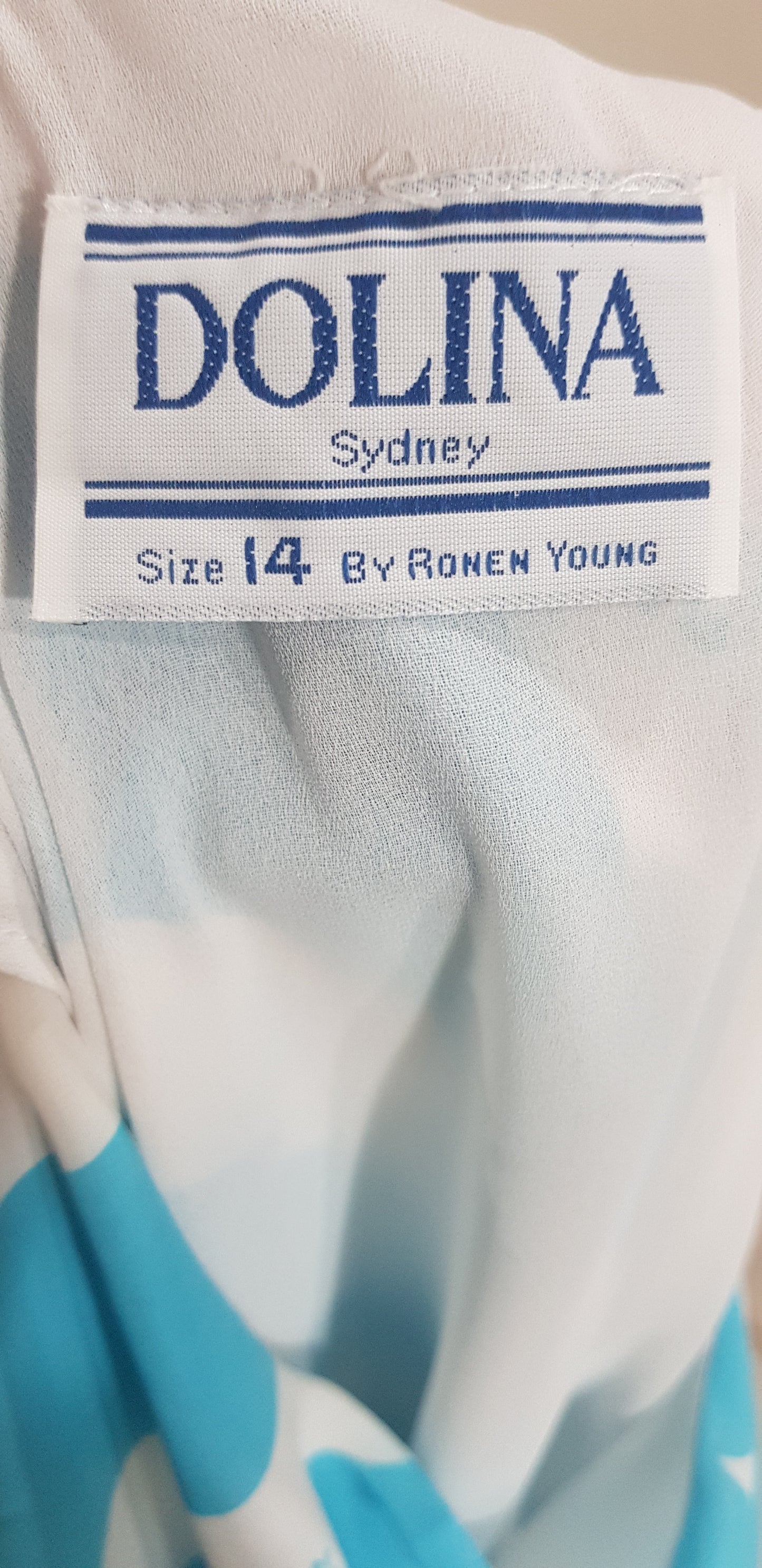 Vintage 80s Sydney Australia Dolina Pleated Dress Size 14