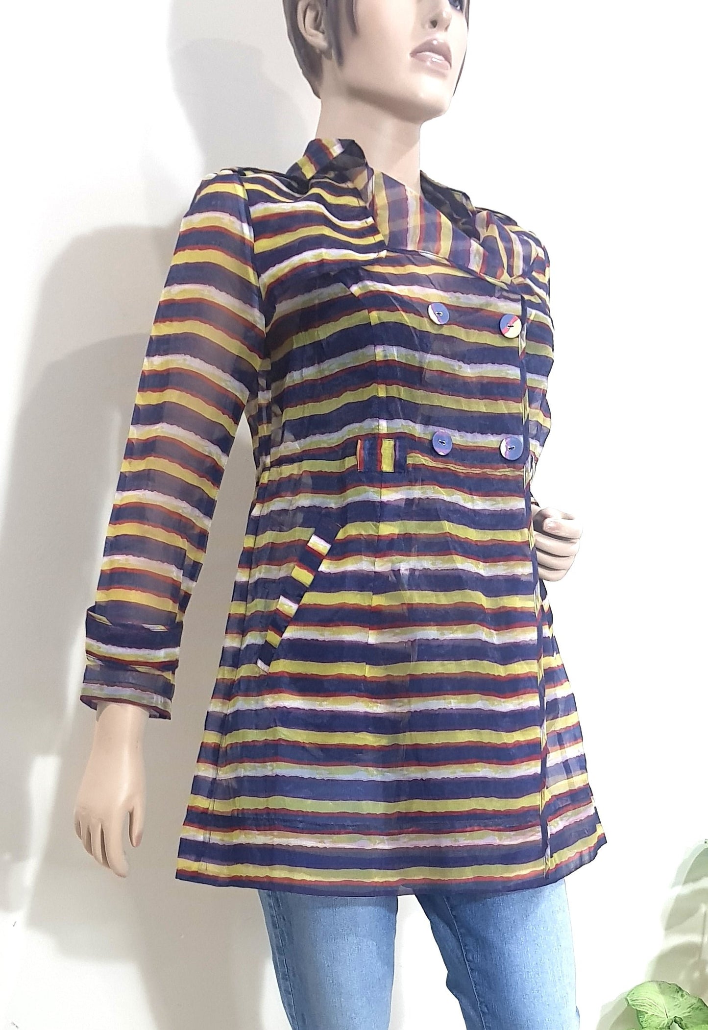 Multicolored See-through Jacket Light Preloved Jacket