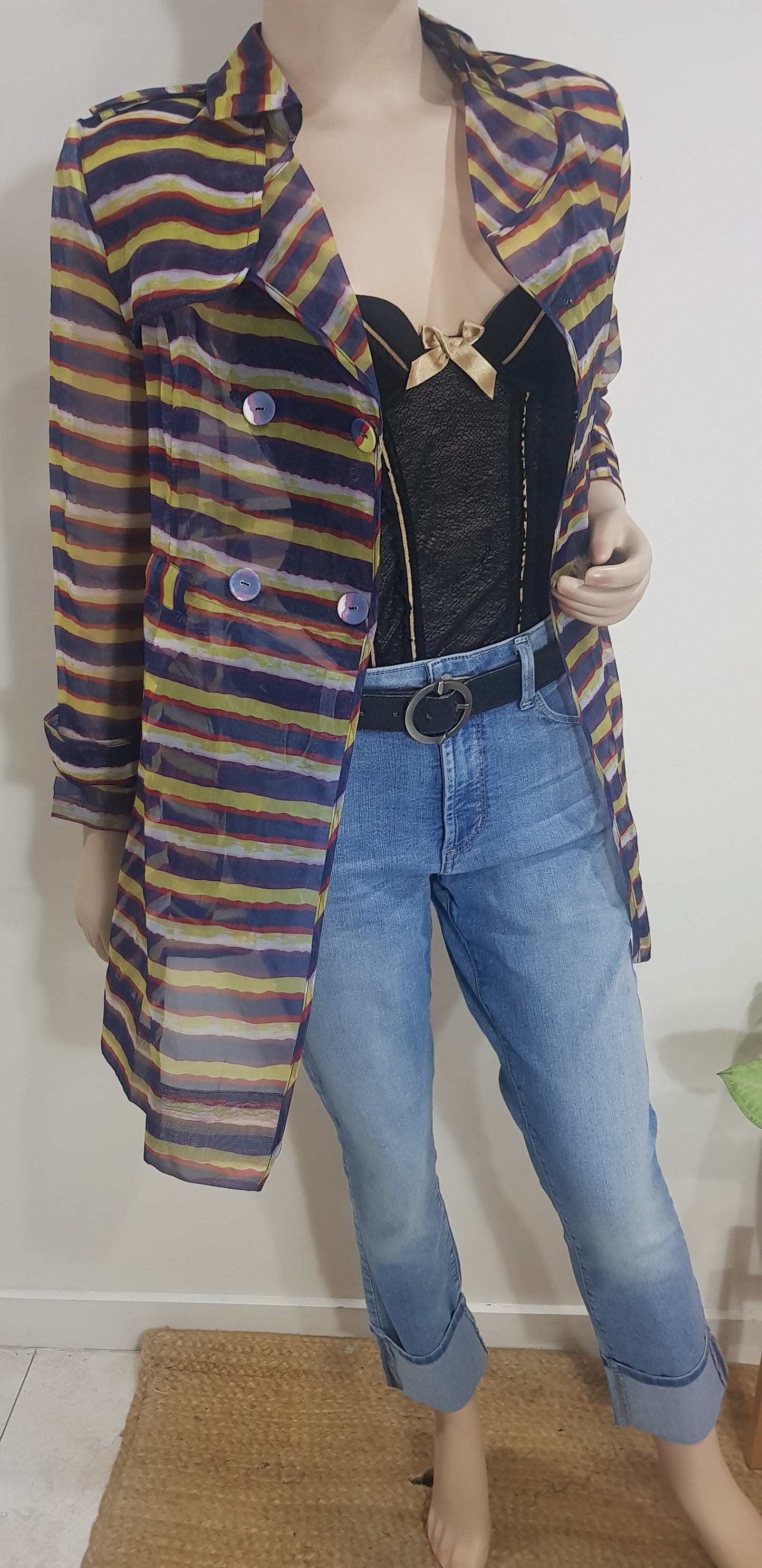 Multicolored See-through Jacket Light Preloved Jacket