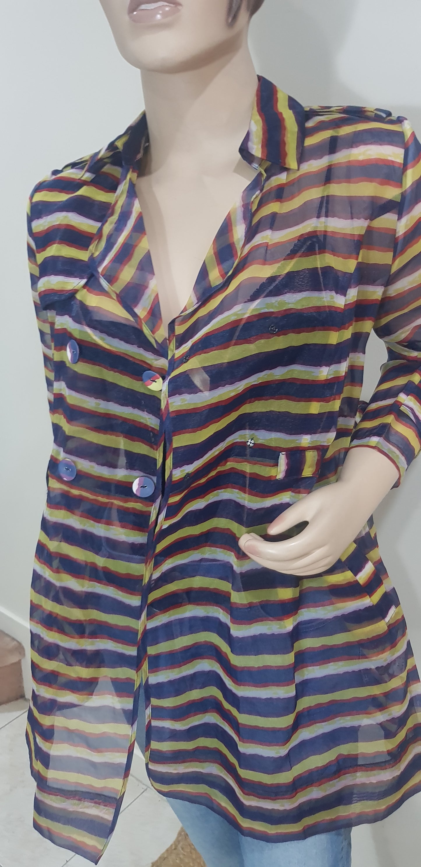 Multicolored See-through Jacket Light Preloved Jacket