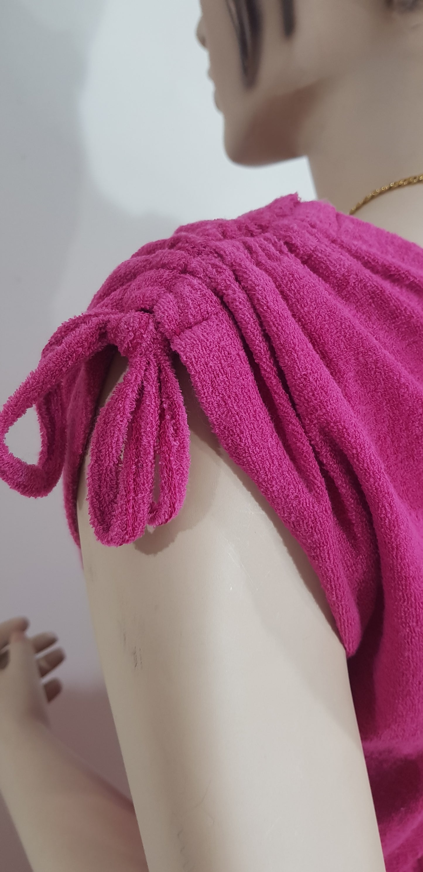 Vintage Dress Terry Cloth Dress - Hot pink Dress