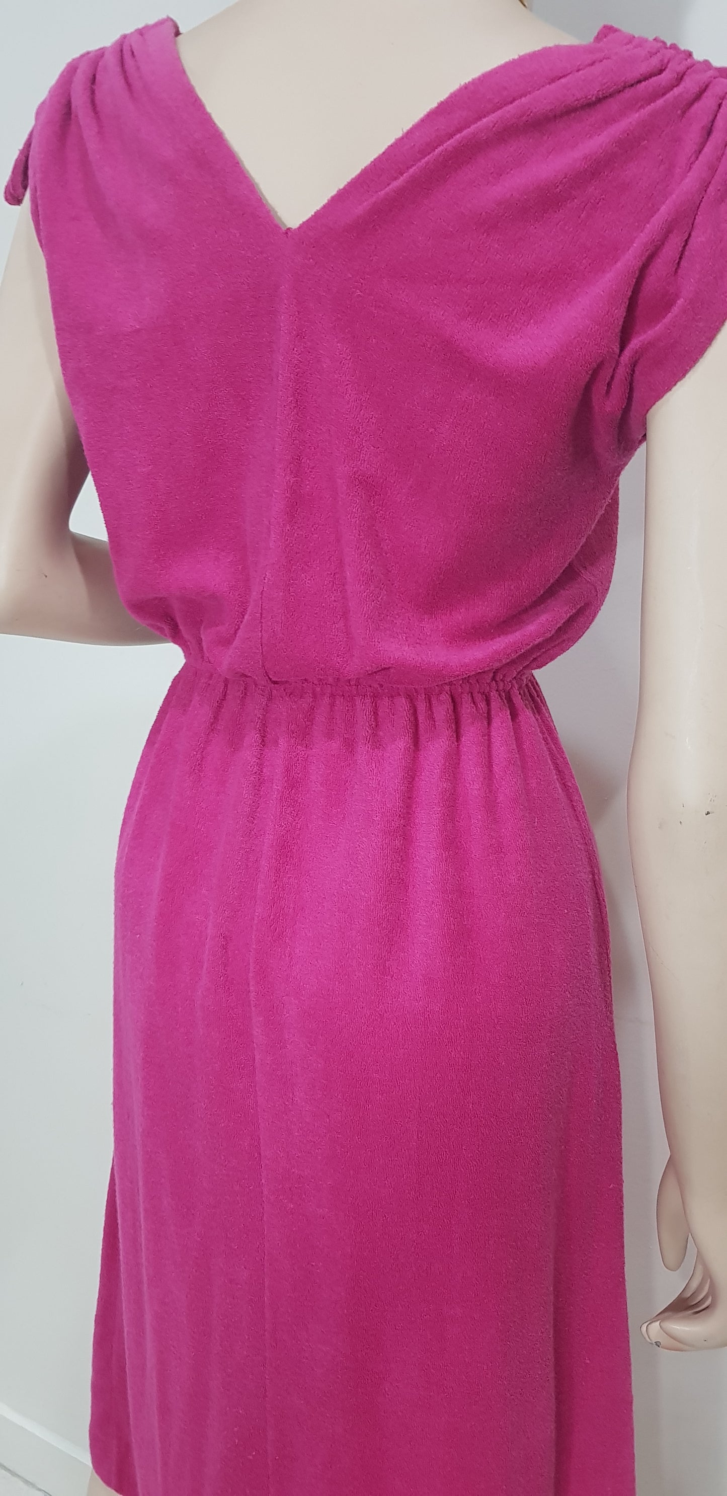 Vintage Dress Terry Cloth Dress - Hot pink Dress