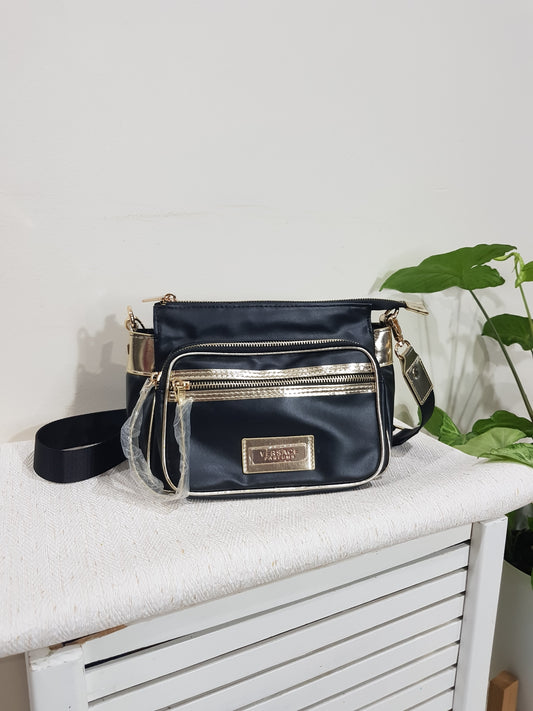 Black & Gold Shoulder Strap Bag