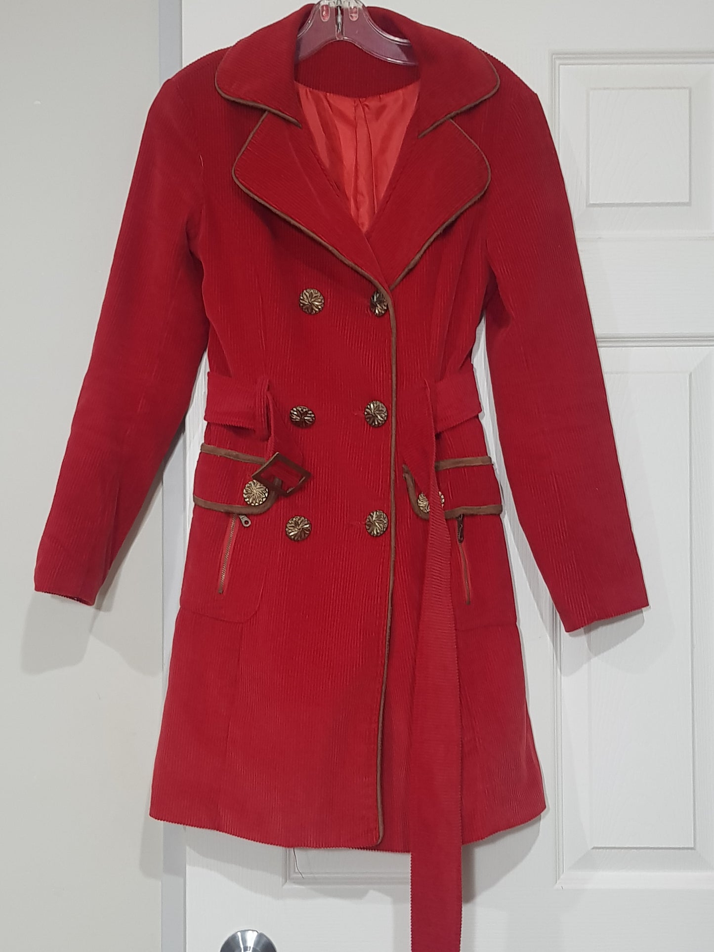 Red Corduroy Jacket Vintage Coat