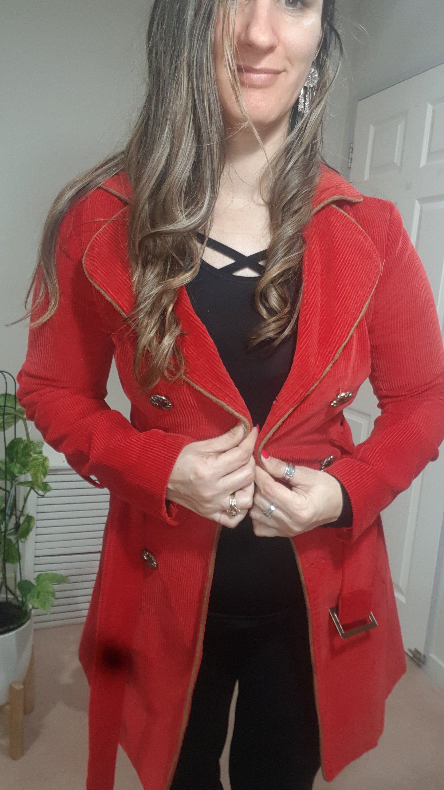 Red Corduroy Jacket Vintage Coat