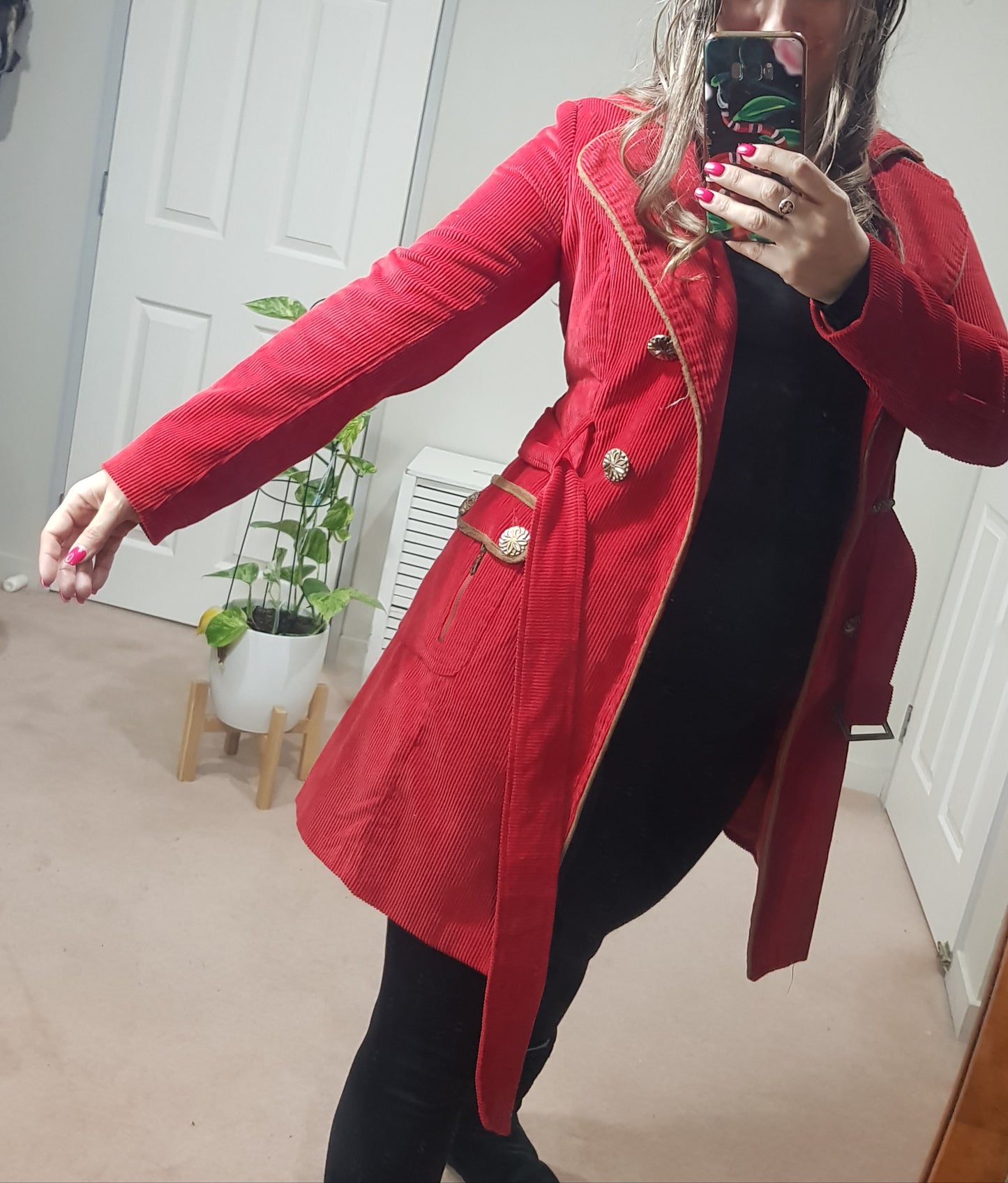 Red Corduroy Jacket Vintage Coat