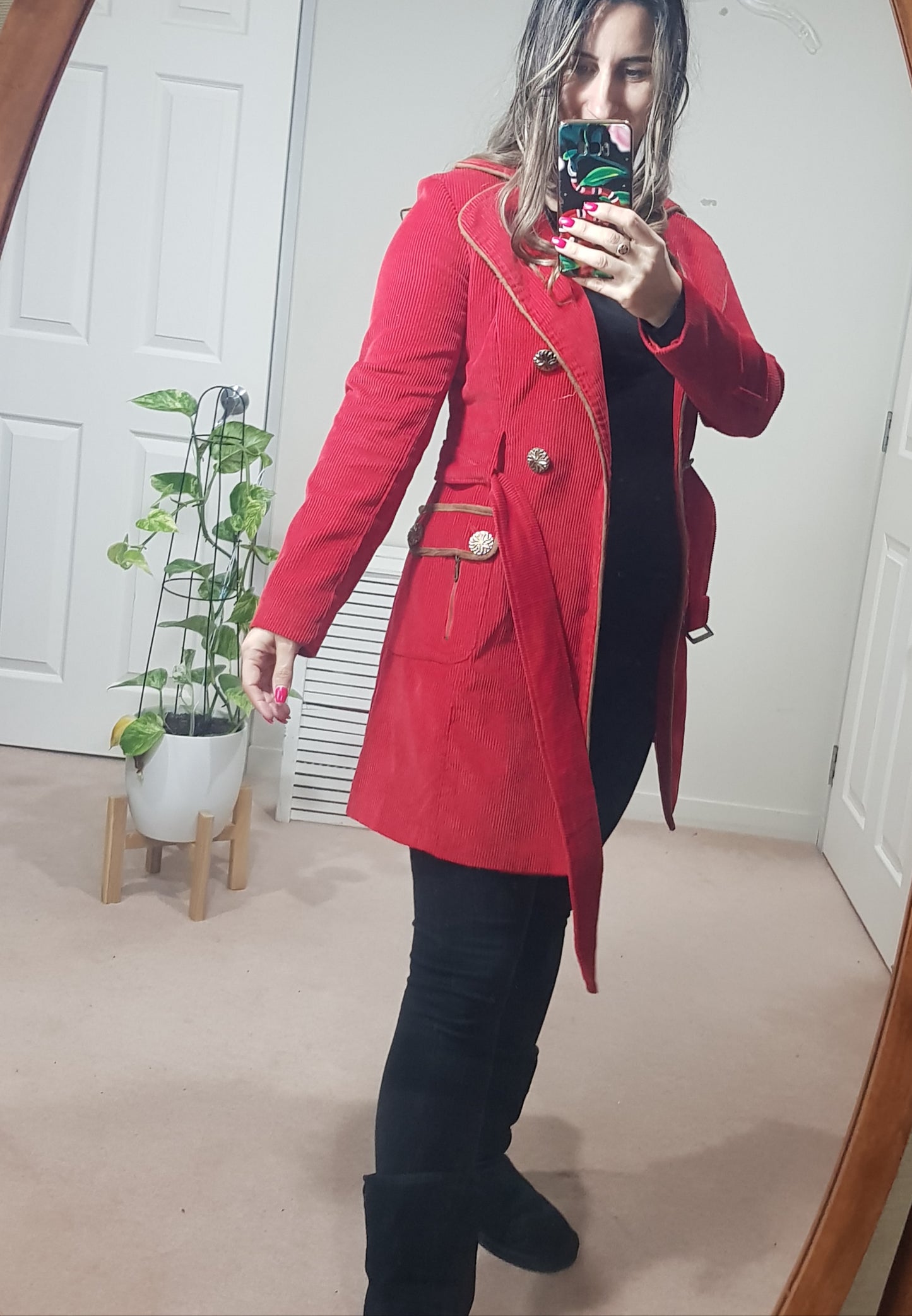 Red Corduroy Jacket Vintage Coat