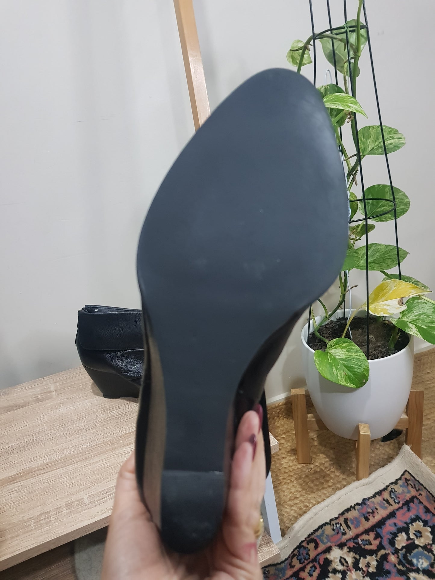 Authentic Leather Ankle Wedge Boots, Size 38 by Isabella Anselmi