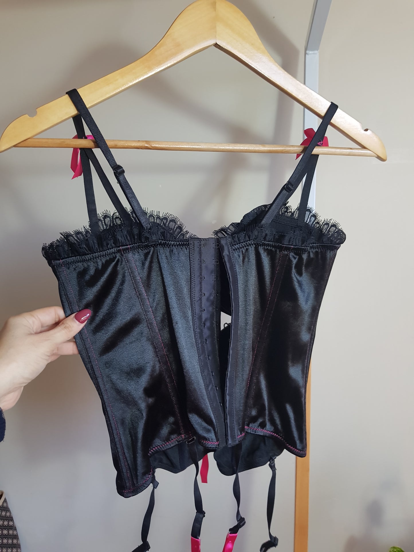 Lovely Black & pink corset. Sexy lingerie