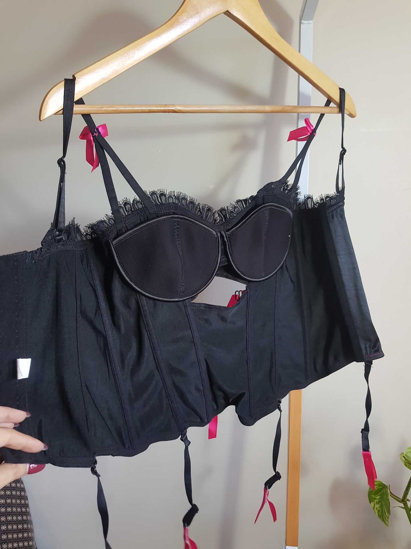 Lovely Black & pink corset. Sexy lingerie