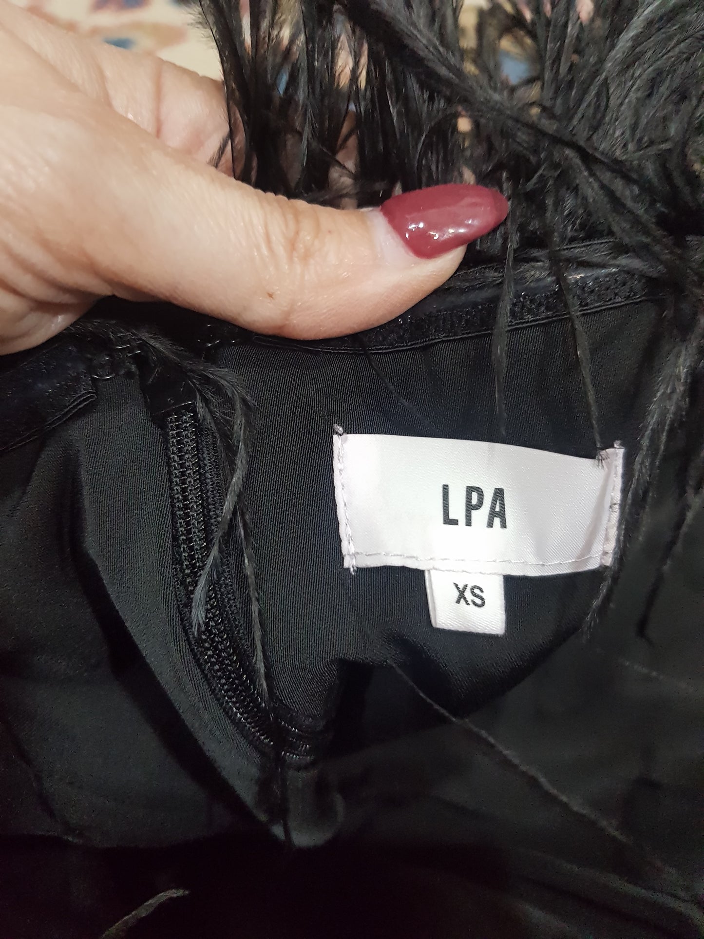LPA Aida crop top - strapless feather top - Black Top.