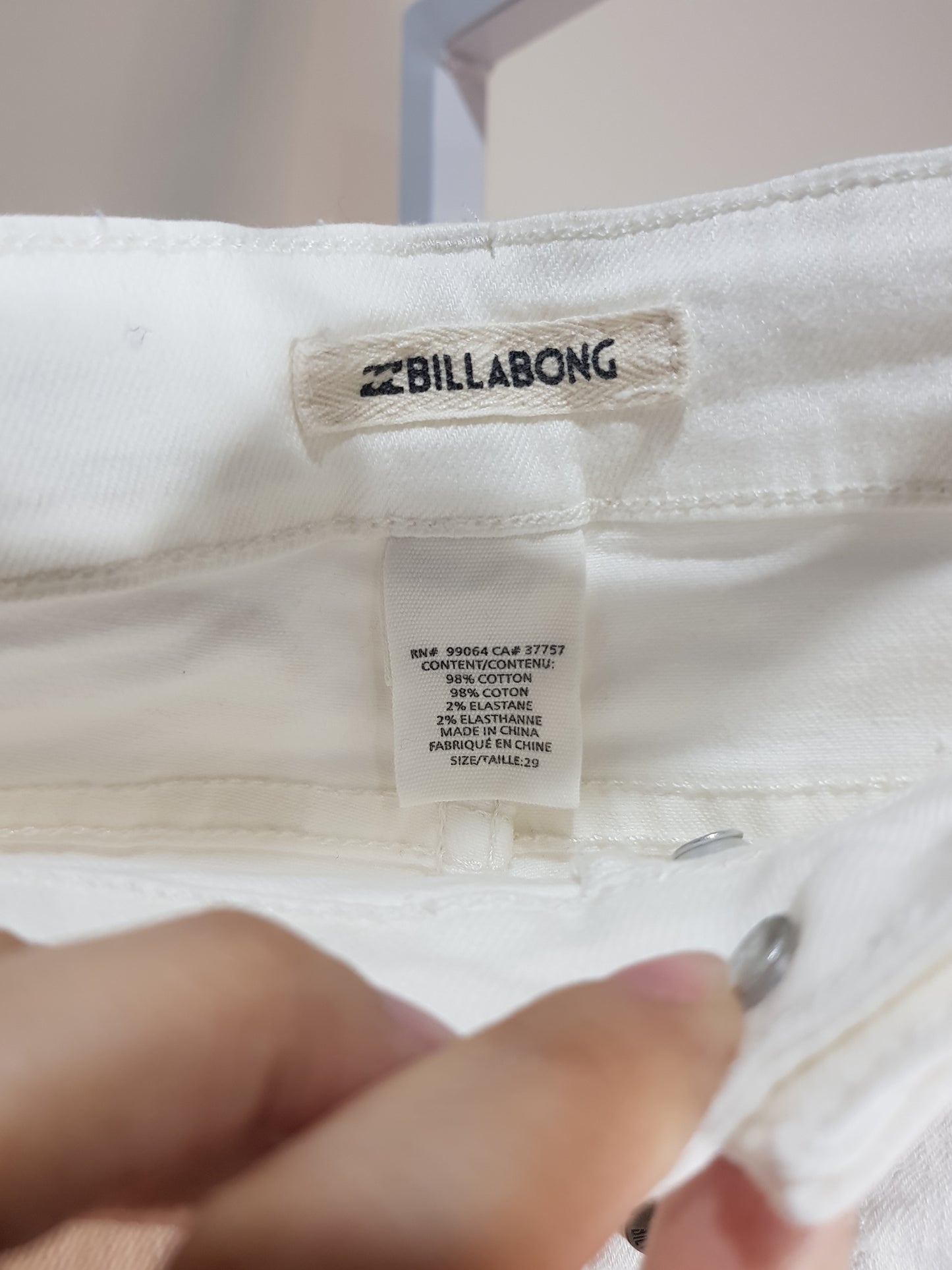 Billabong White Denim Shorts
