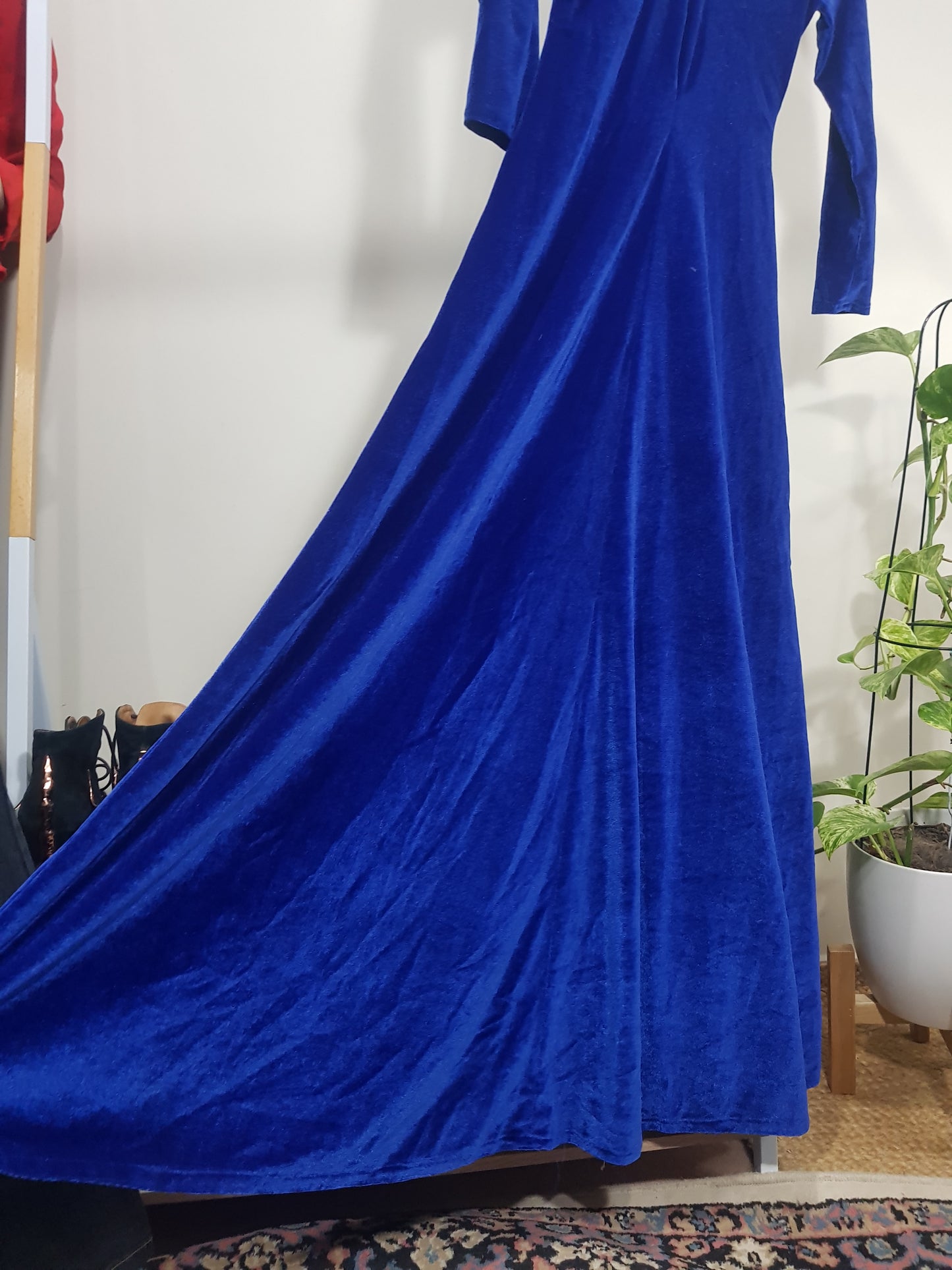 Long dress - Preloved Dress - Vintage Dress Handmade Velvet Dress