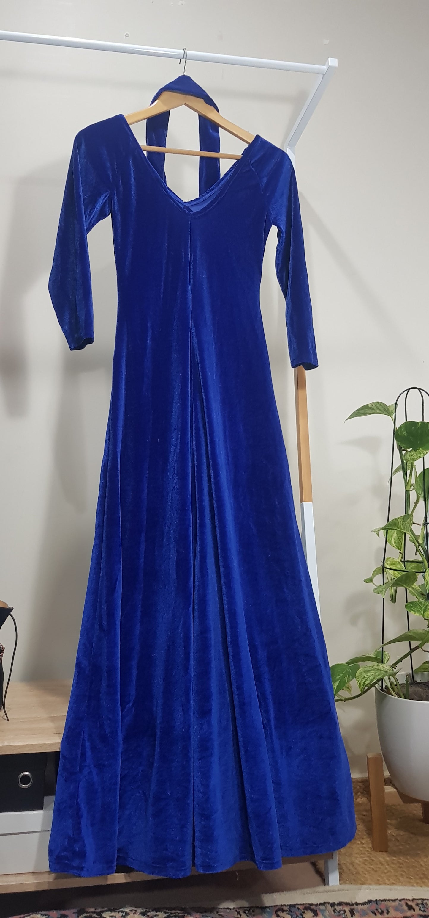 Long dress - Preloved Dress - Vintage Dress Handmade Velvet Dress