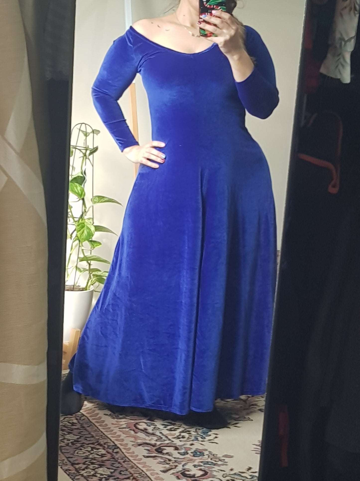 Long dress - Preloved Dress - Vintage Dress Handmade Velvet Dress