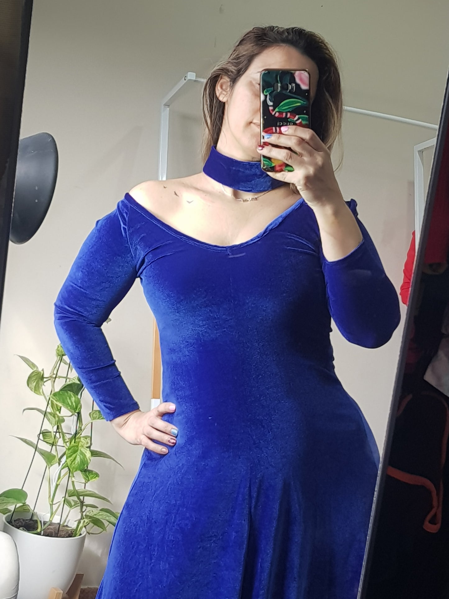 Long dress - Preloved Dress - Vintage Dress Handmade Velvet Dress