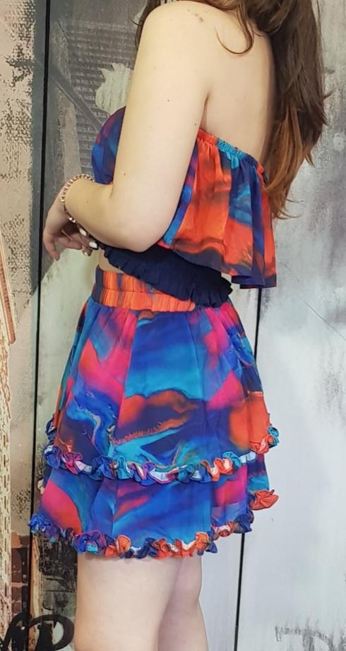 Colorful skirt and crop top set PIA BRAND