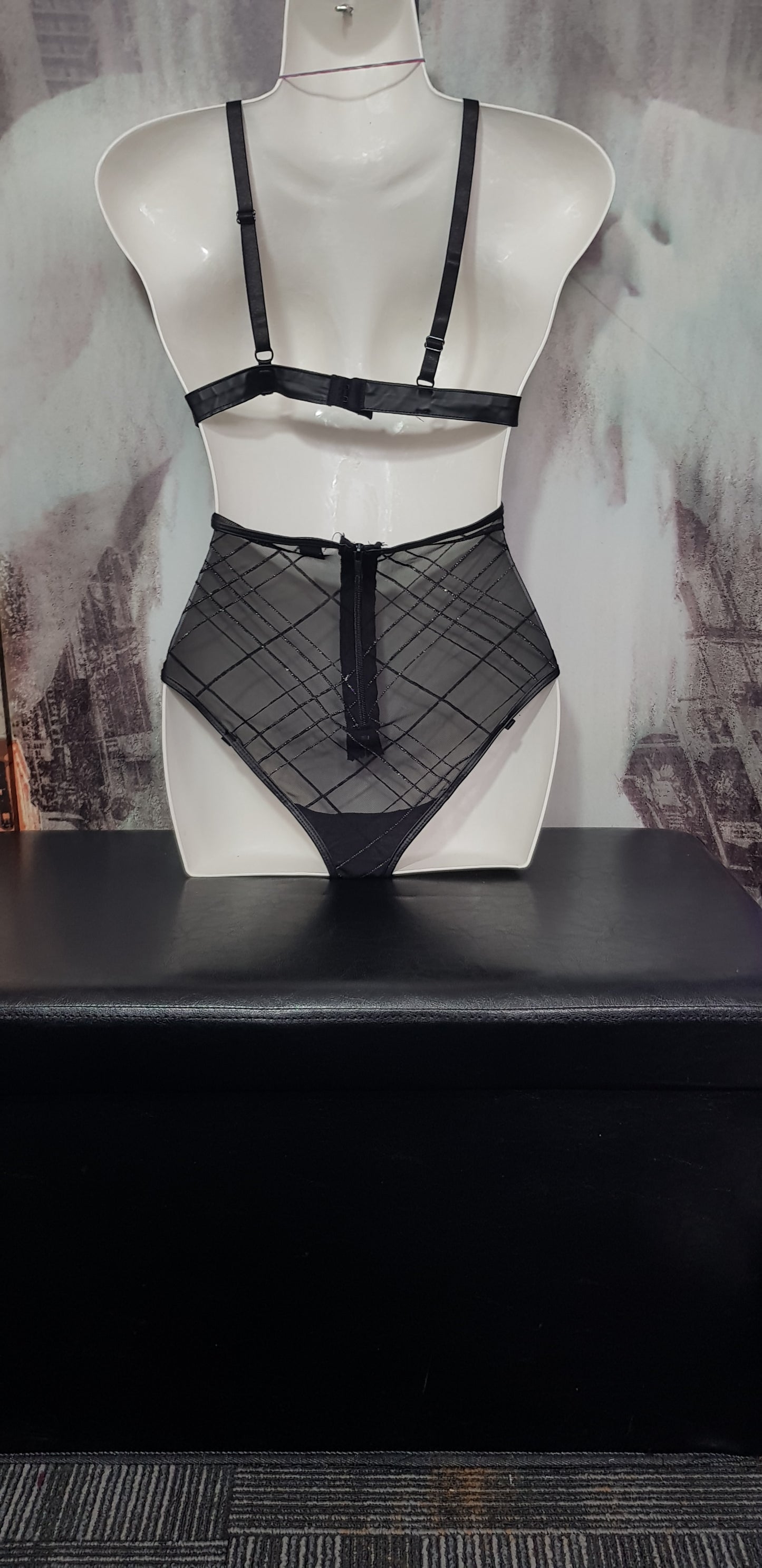 Faux leather bodysuit