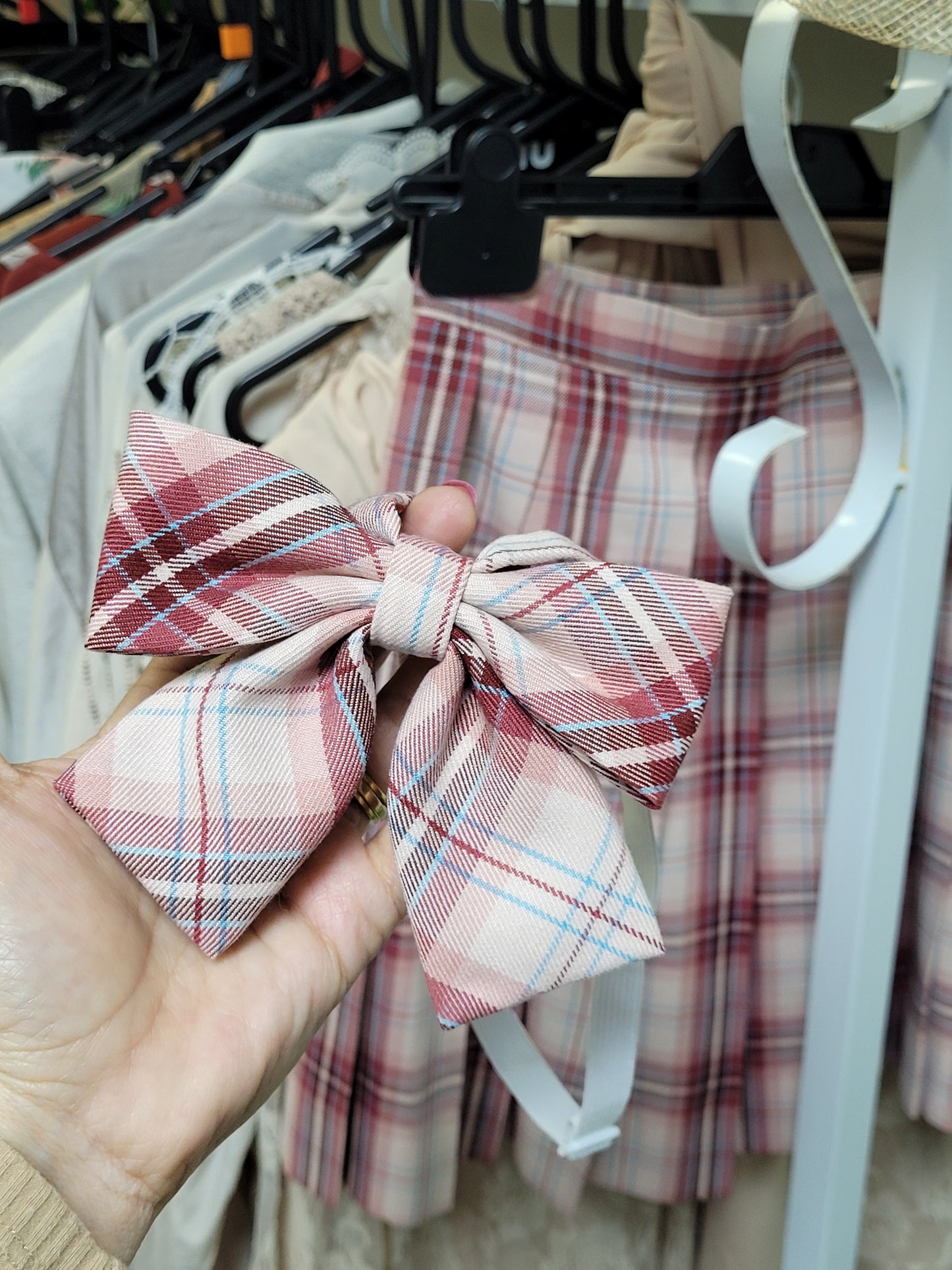 Plaid Skirt Japanese skirt with bow kogal gyaru cutecore jojifuku