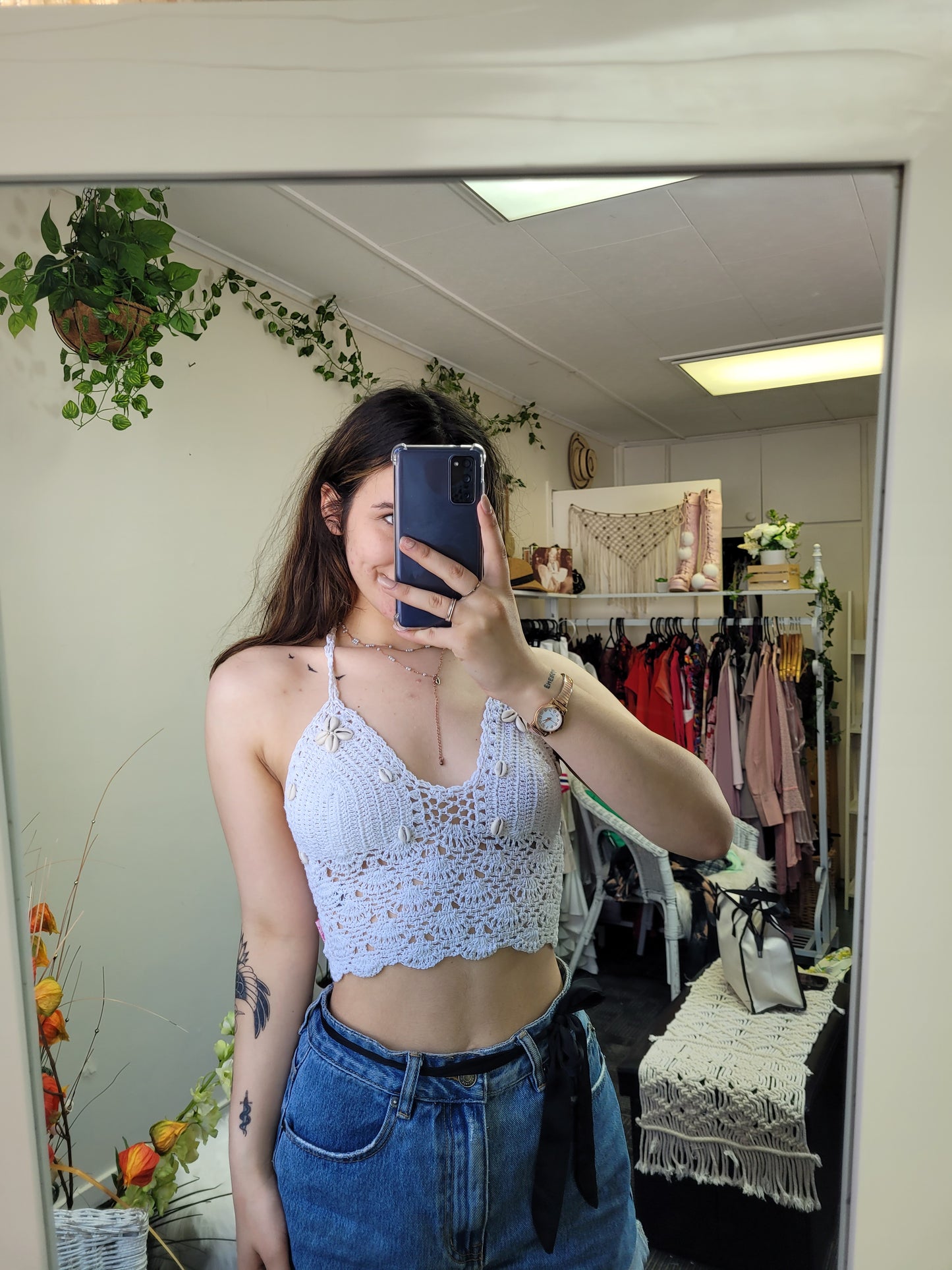 Lovely Bohemian Crochet Crop Top. Beach Vibes Beach Top