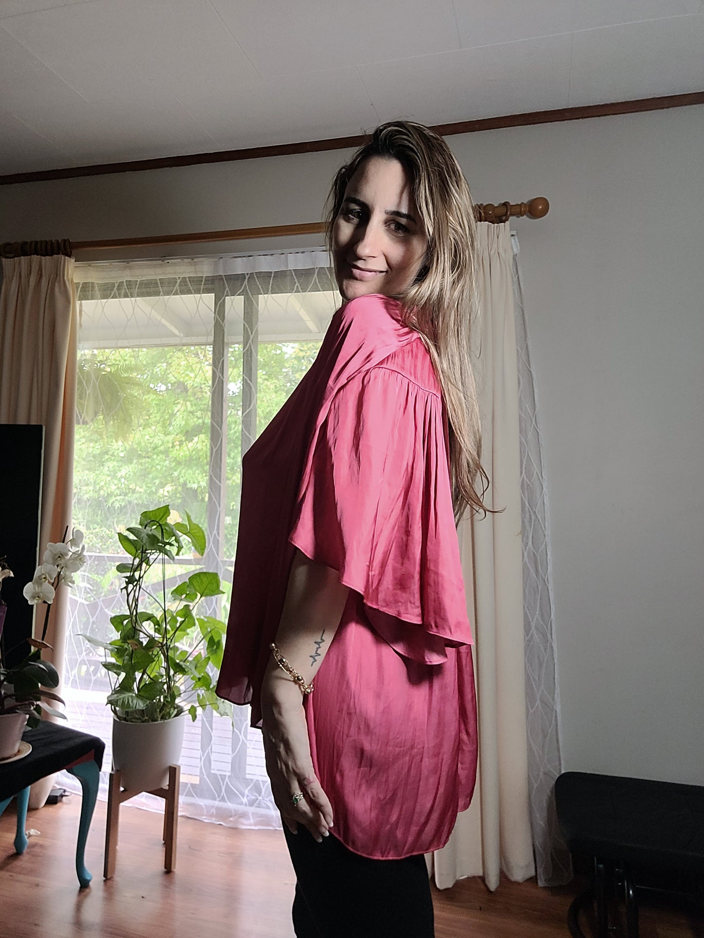 Oversized Pink Country Road blouse