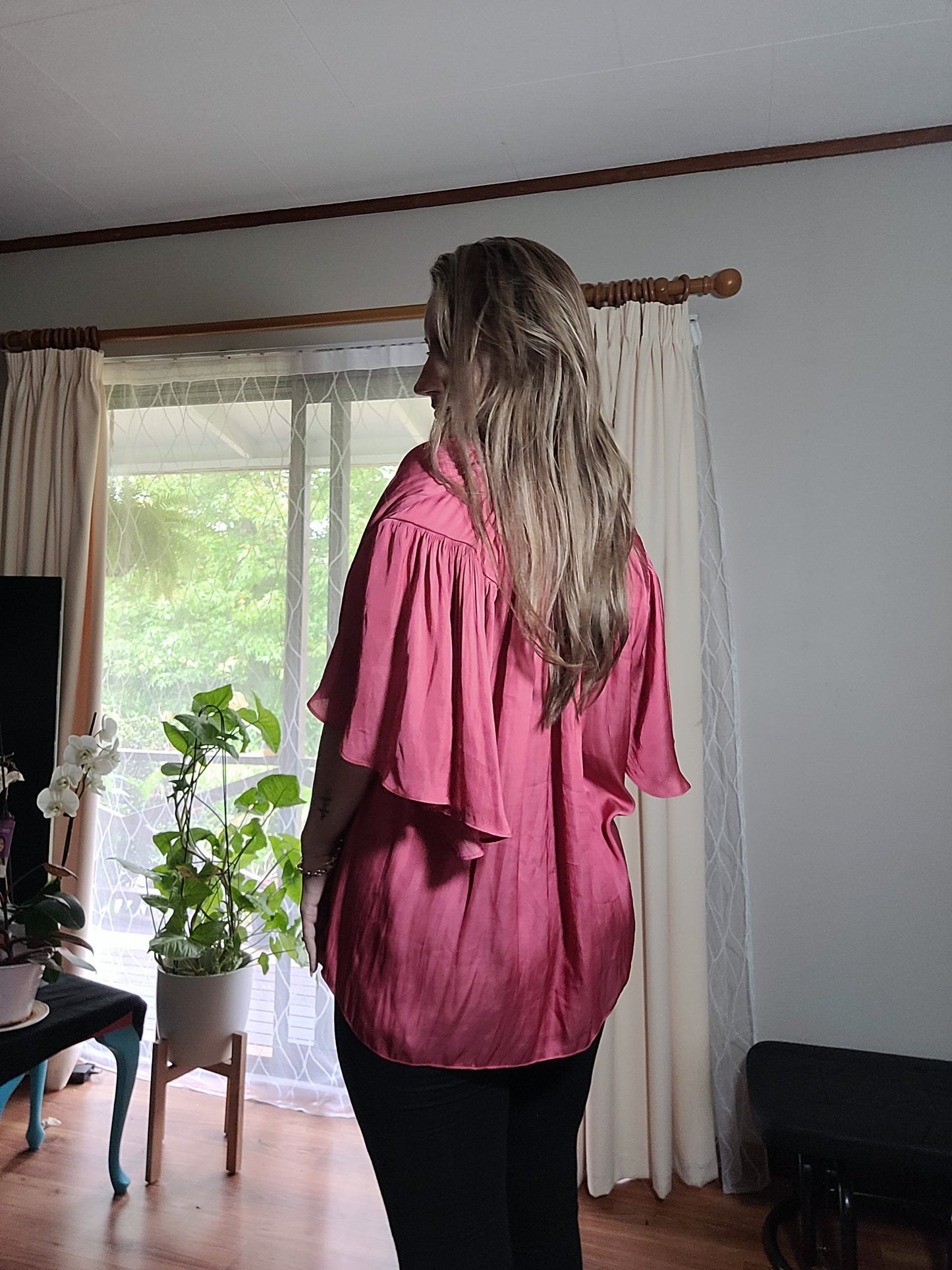 Oversized Pink Country Road blouse